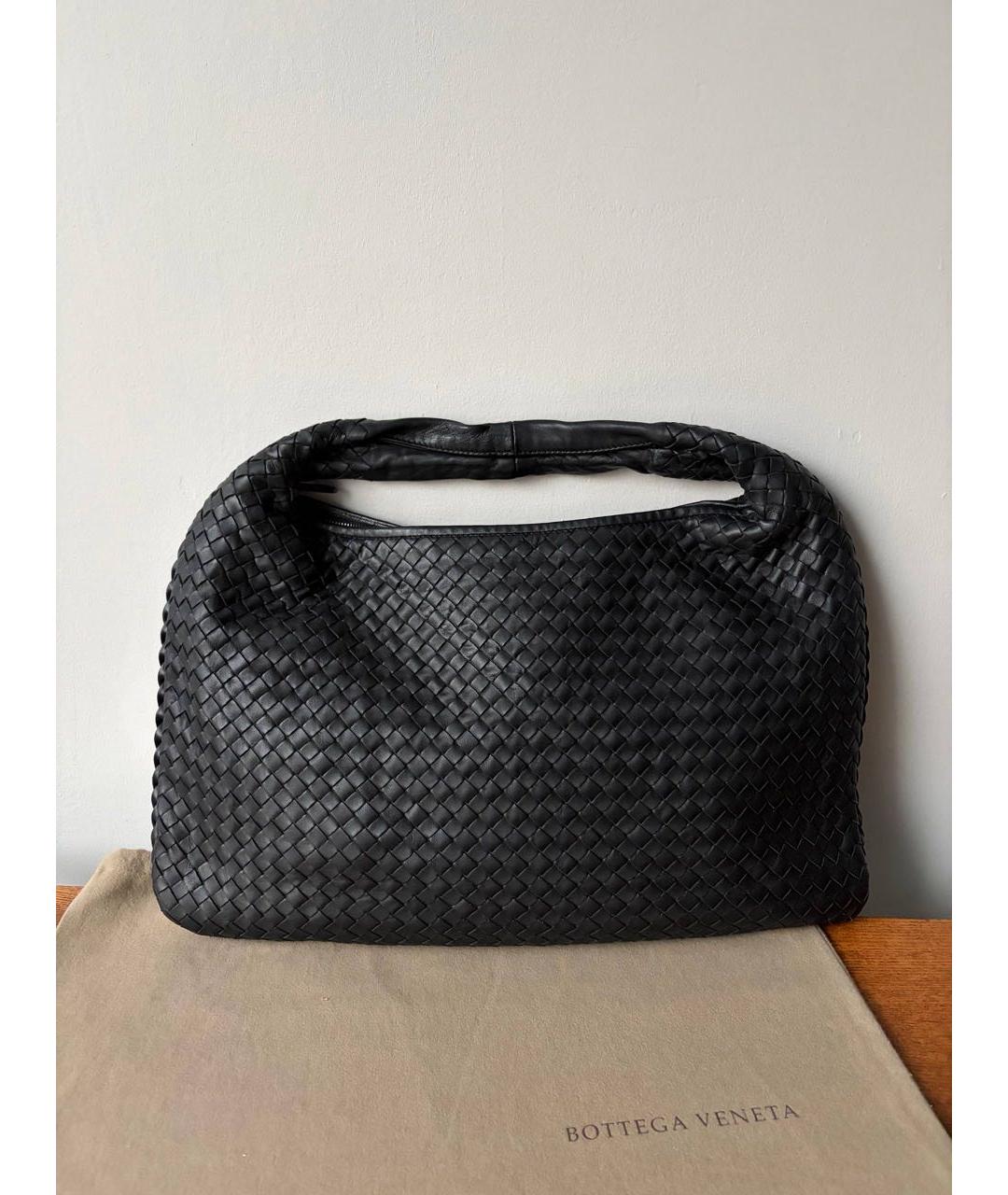 BOTTEGA VENETA Черная кожаная сумка через плечо, фото 2