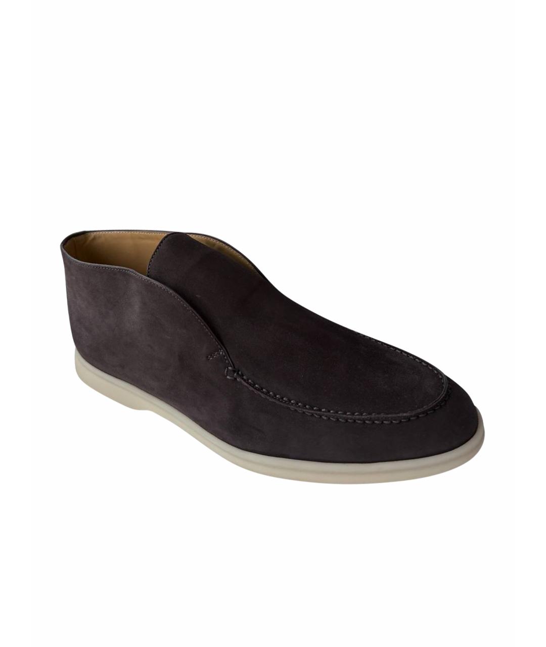 LORO PIANA Коричневые замшевые лоферы, фото 1