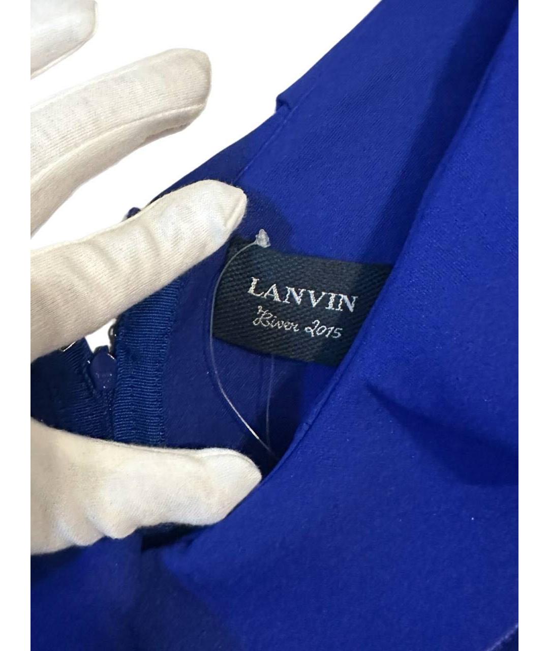 LANVIN Синее полиамидовое коктейльное платье, фото 3