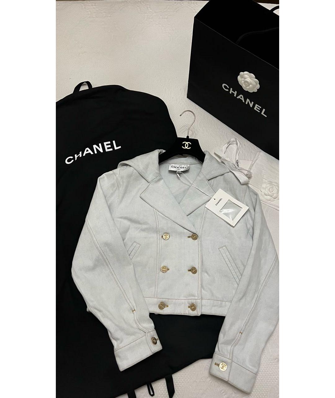 CHANEL Голубой жакет/пиджак, фото 4