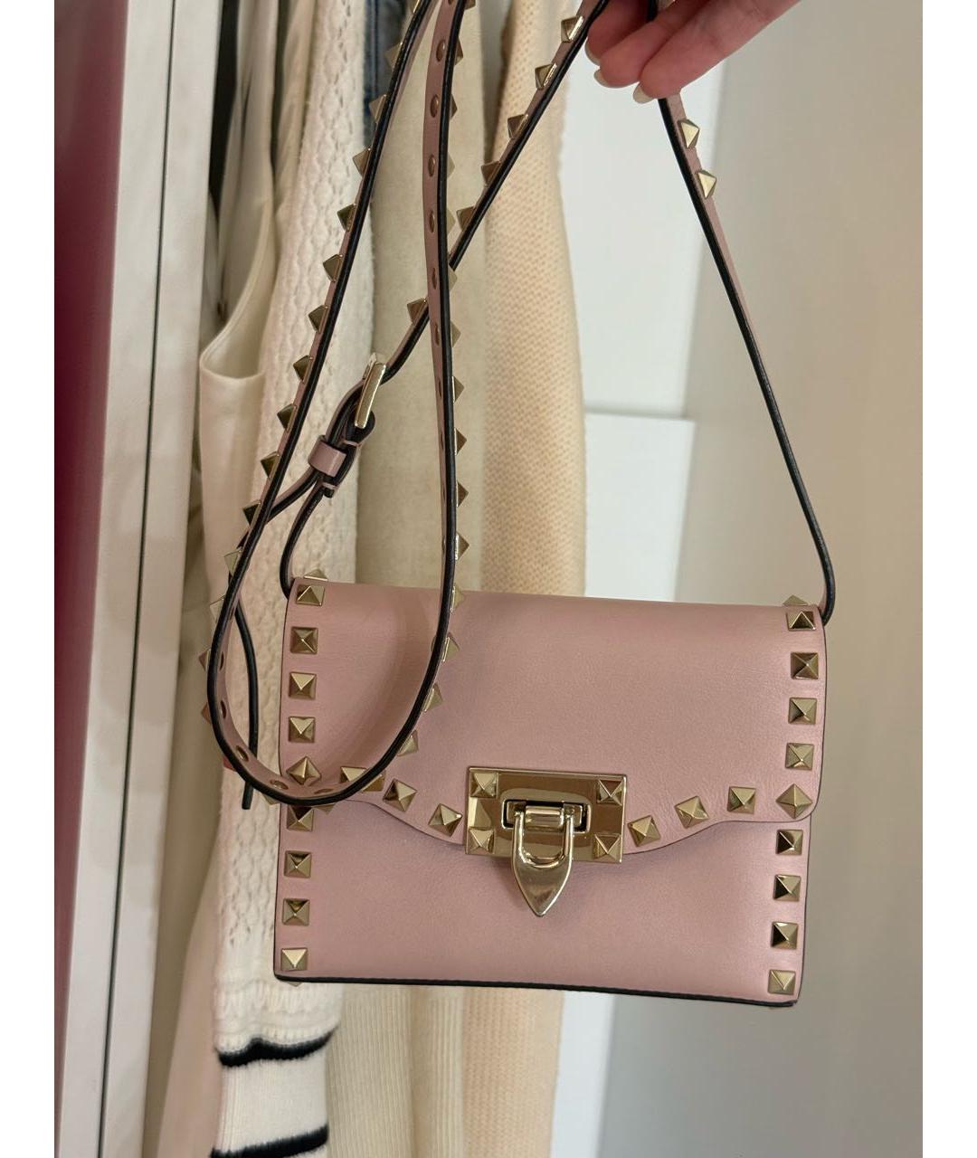 VALENTINO Розовая кожаная сумка через плечо, фото 2