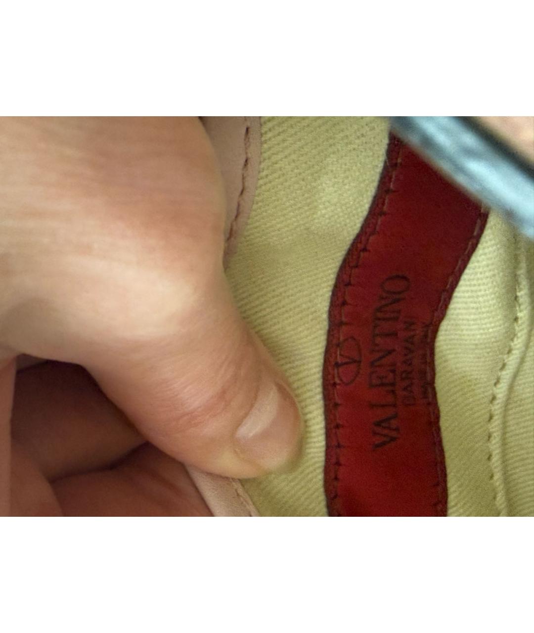 VALENTINO Розовая кожаная сумка через плечо, фото 5