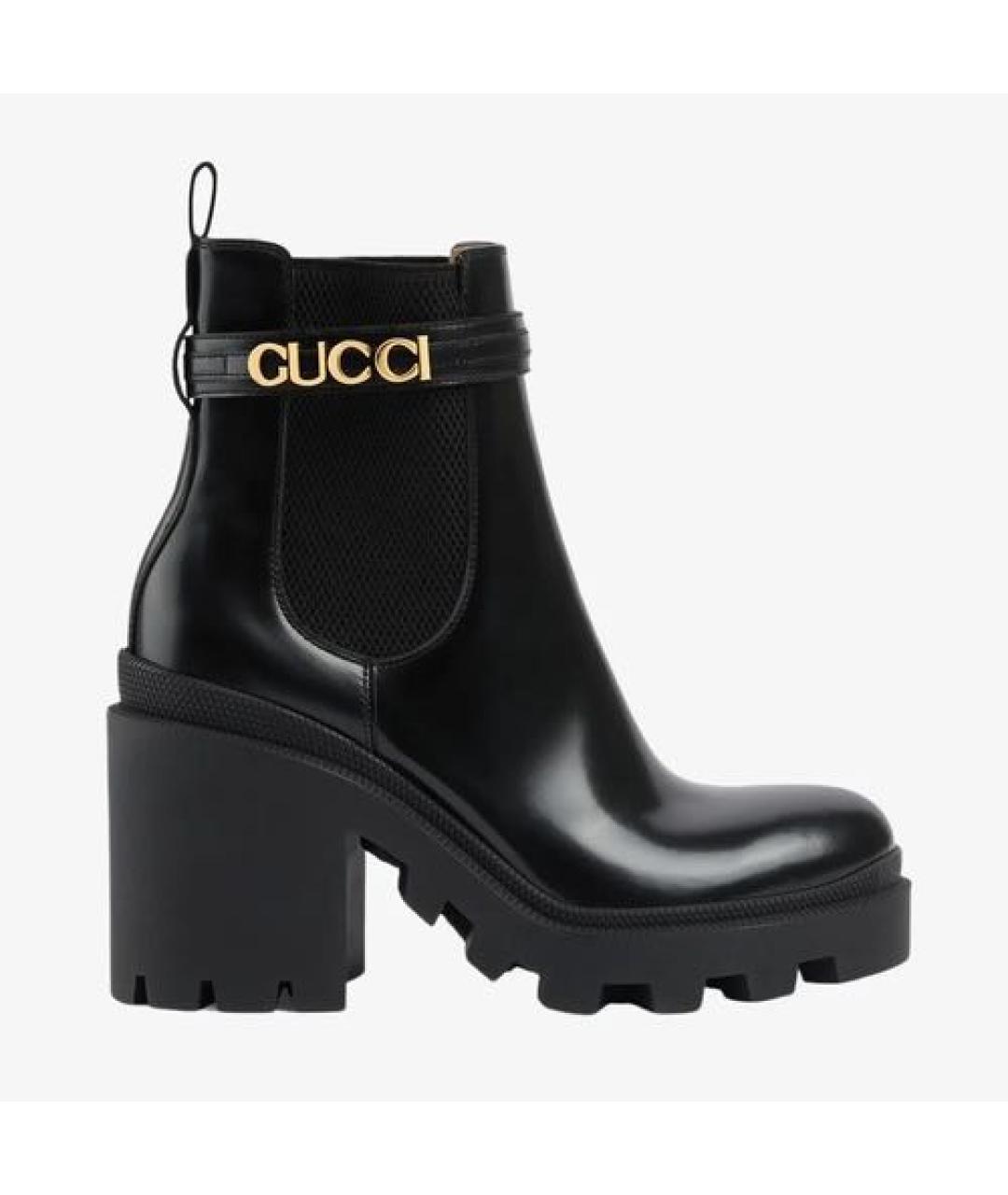 GUCCI Черные кожаные ботильоны, фото 3