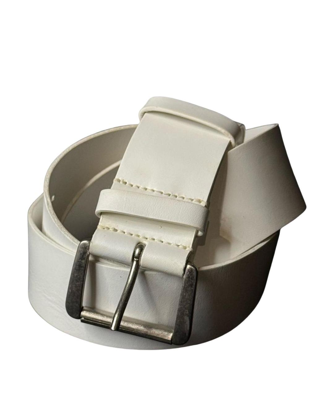 ANN DEMEULEMEESTER Белый кожаный ремень, фото 1