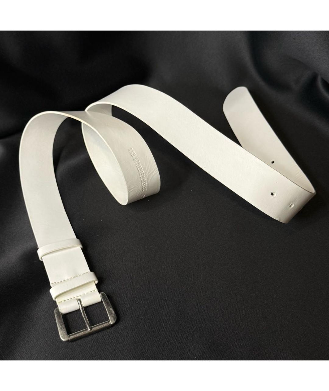 ANN DEMEULEMEESTER Белый кожаный ремень, фото 4