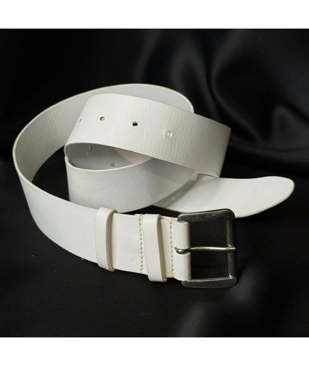 ANN DEMEULEMEESTER Белый кожаный ремень, фото 7