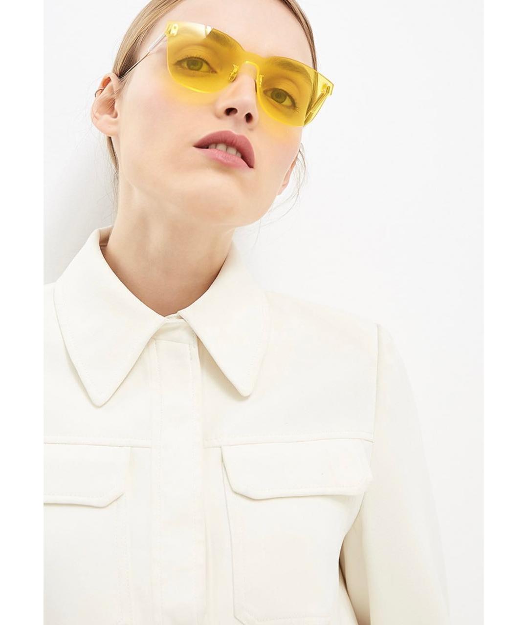CHRISTIAN DIOR Желтые металлические солнцезащитные очки, фото 7