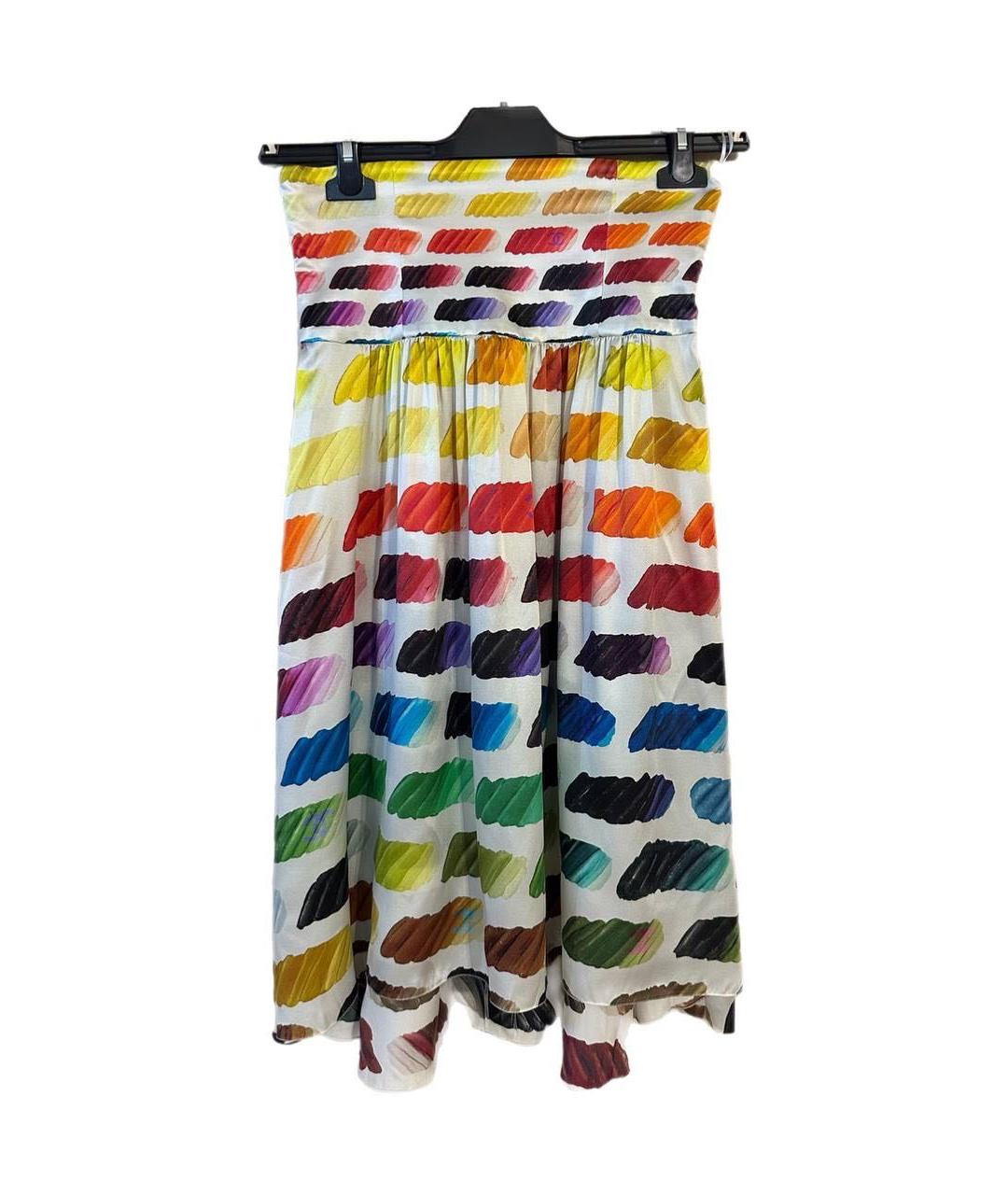 CHANEL Мульти шелковая юбка миди, фото 5