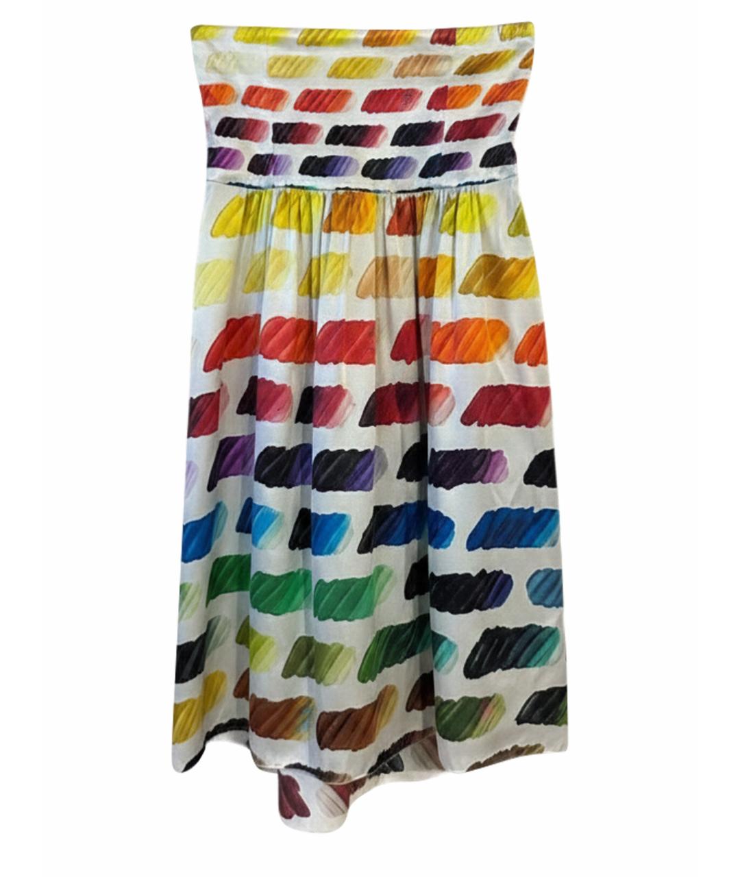 CHANEL Мульти шелковая юбка миди, фото 1