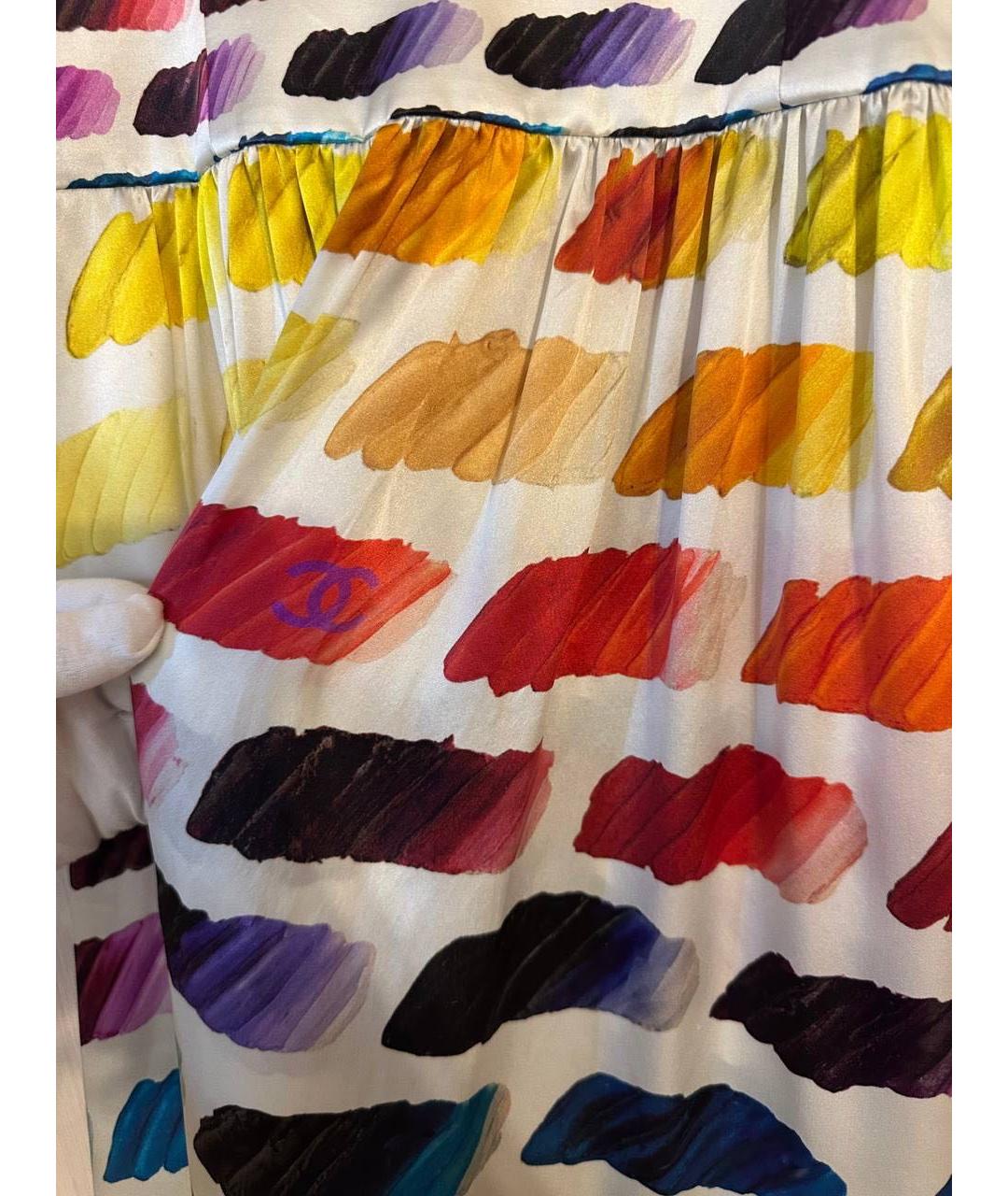 CHANEL Мульти шелковая юбка миди, фото 4