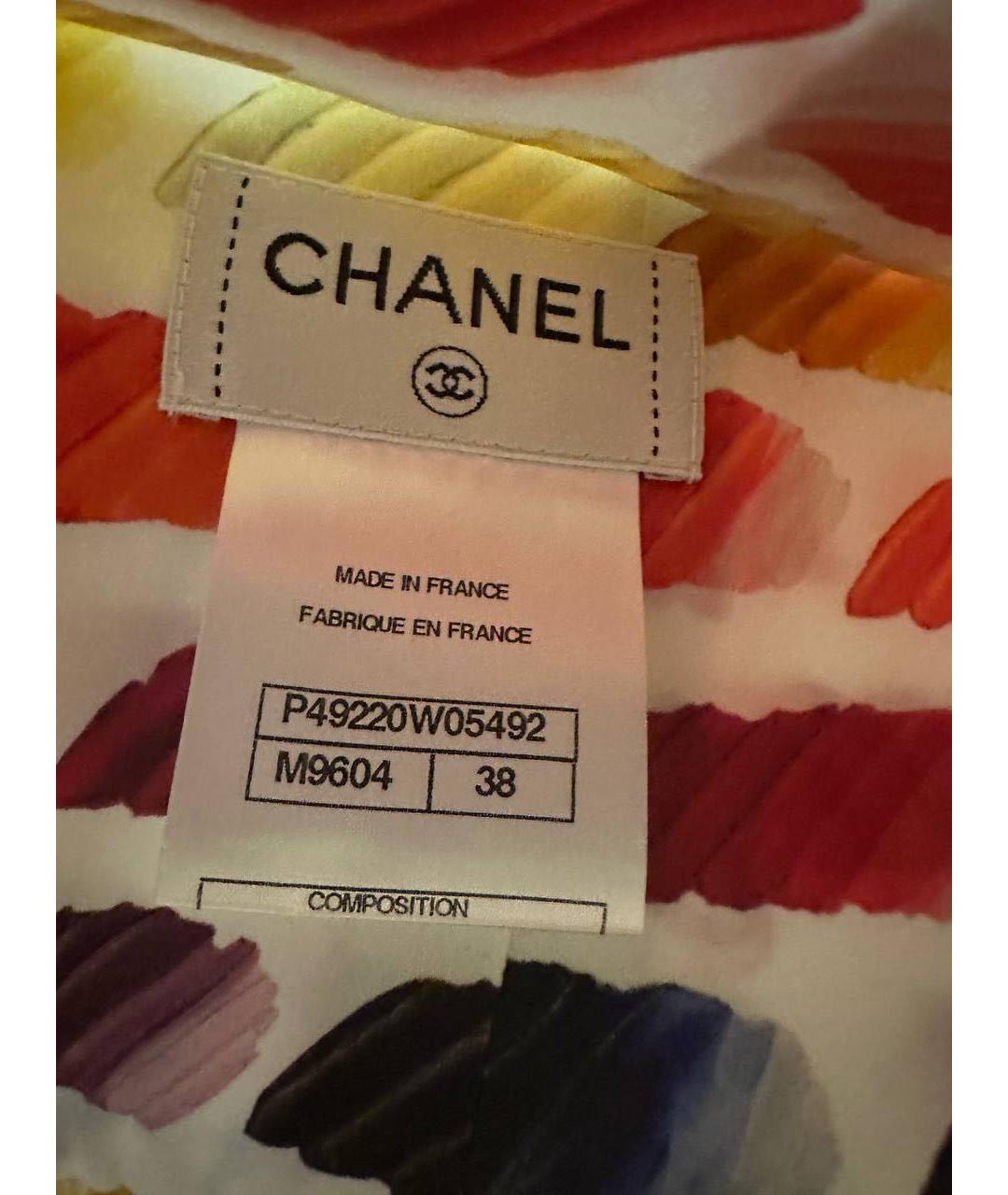 CHANEL Мульти шелковая юбка миди, фото 3