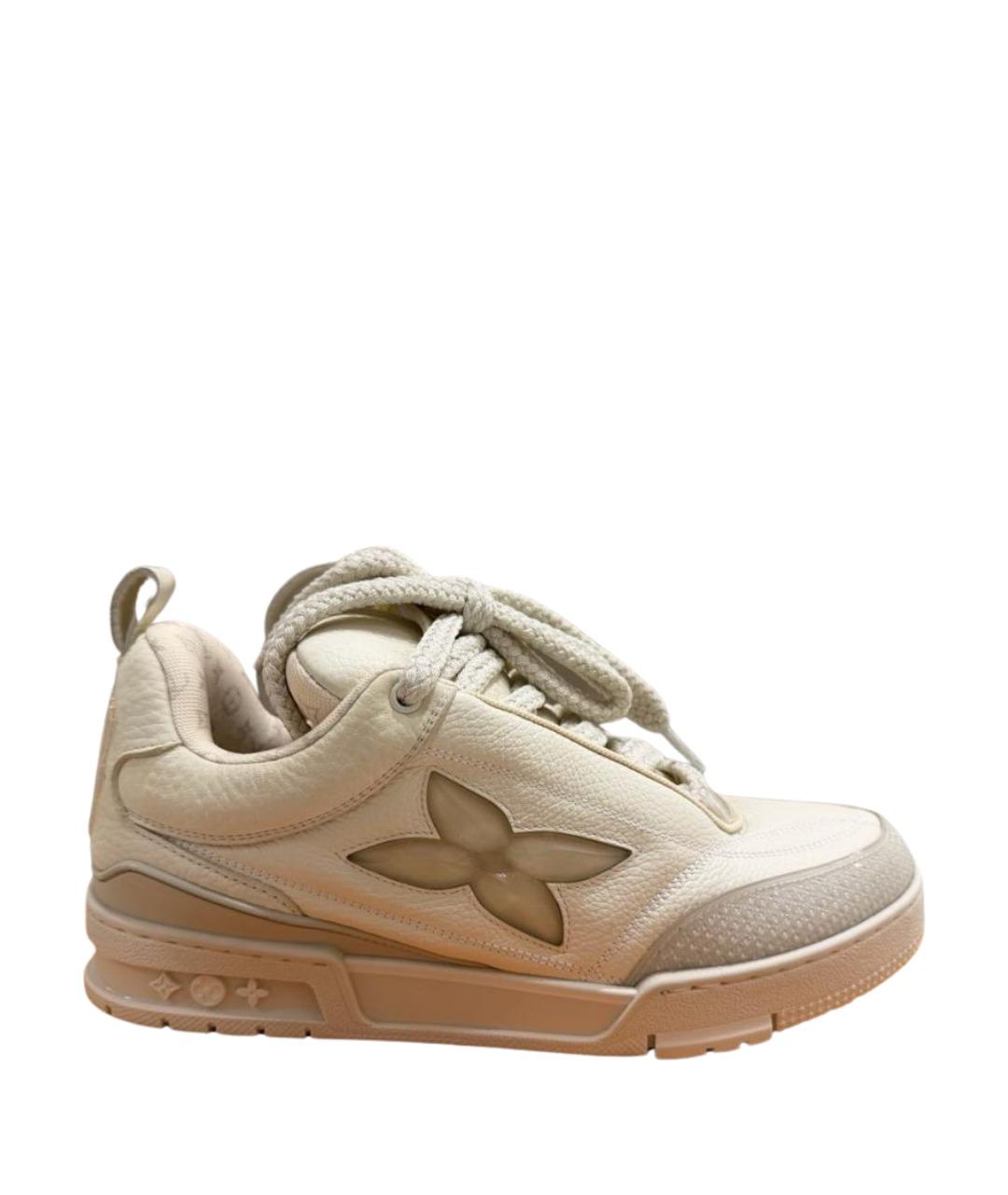 LOUIS VUITTON Белые кожаные низкие кроссовки / кеды, фото 1