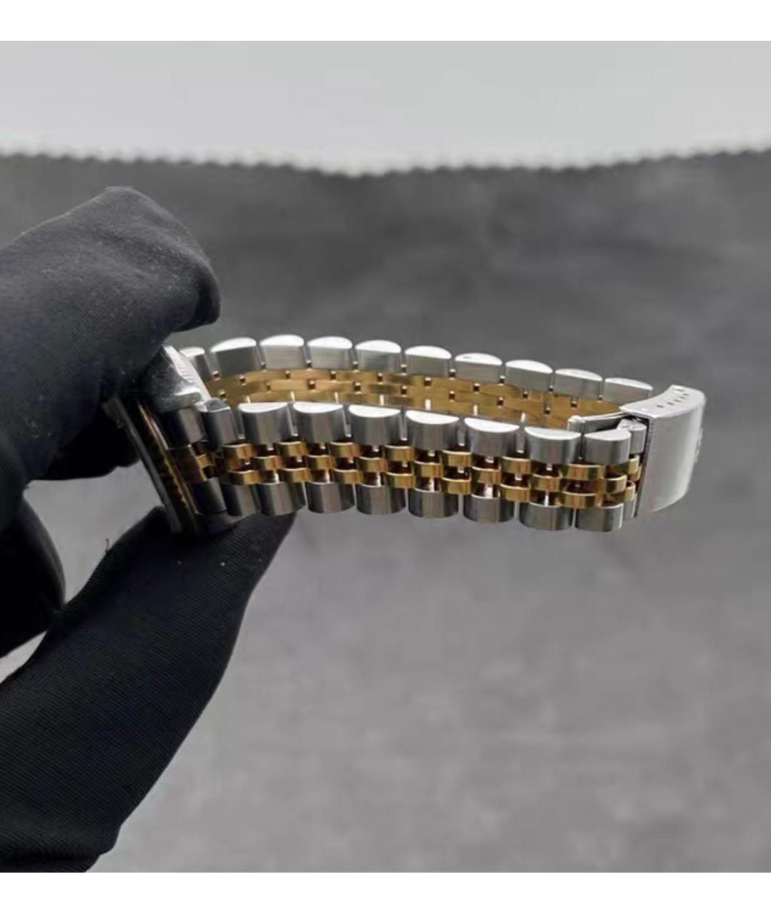 ROLEX Белые часы из желтого золота, фото 4