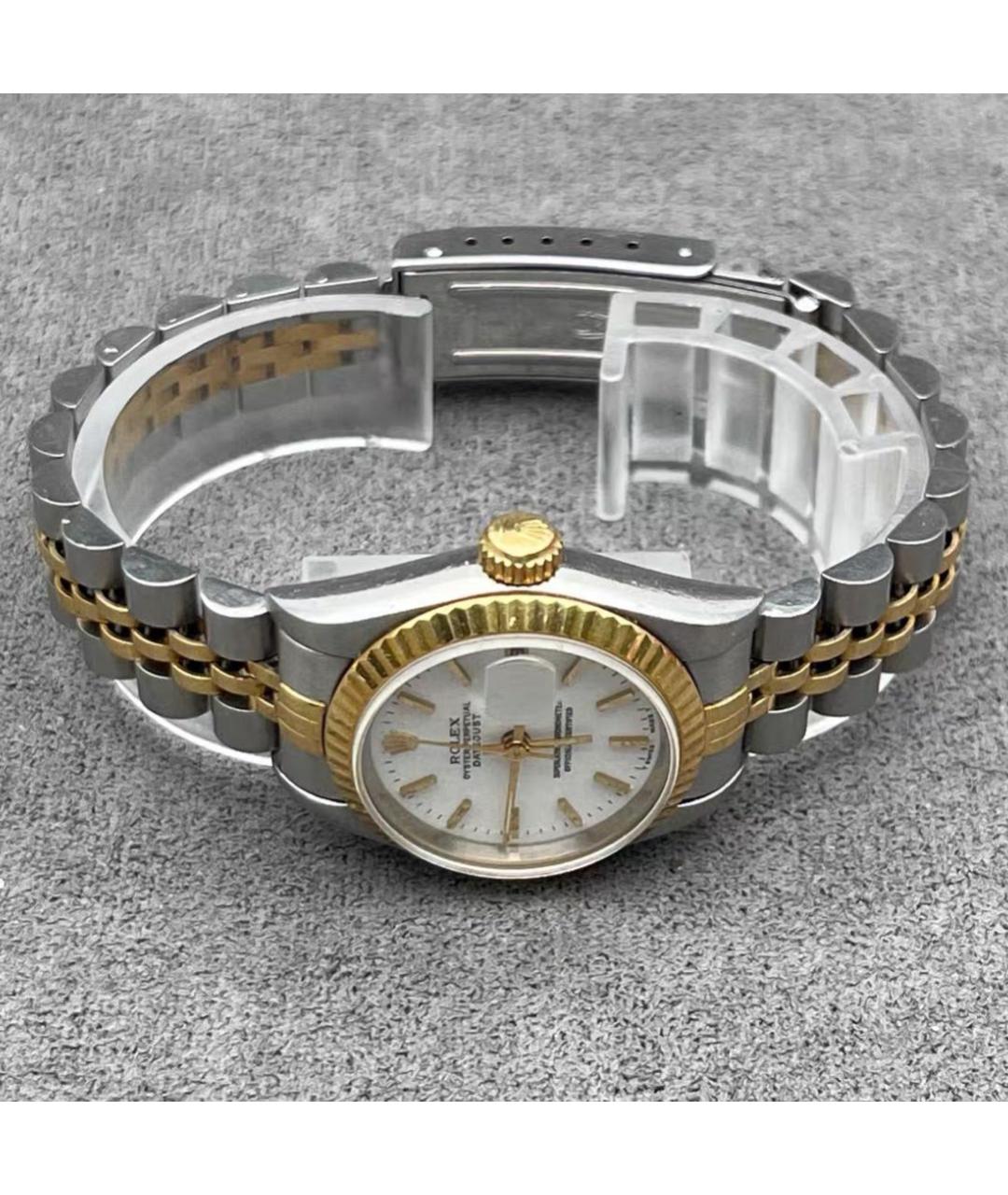 ROLEX Белые часы из желтого золота, фото 3