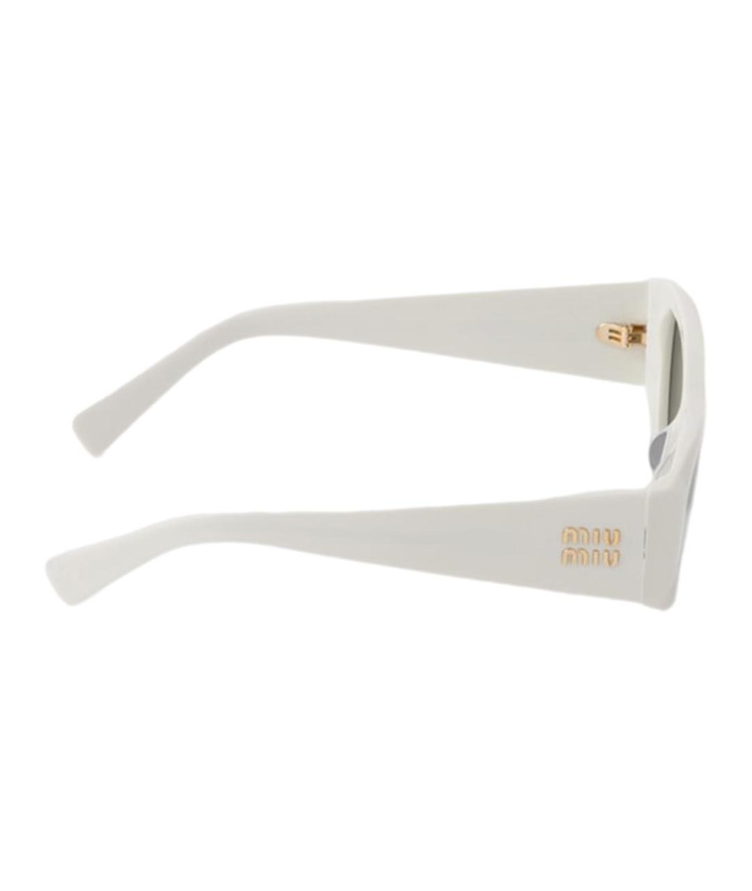 MIU MIU Белые пластиковые солнцезащитные очки, фото 3