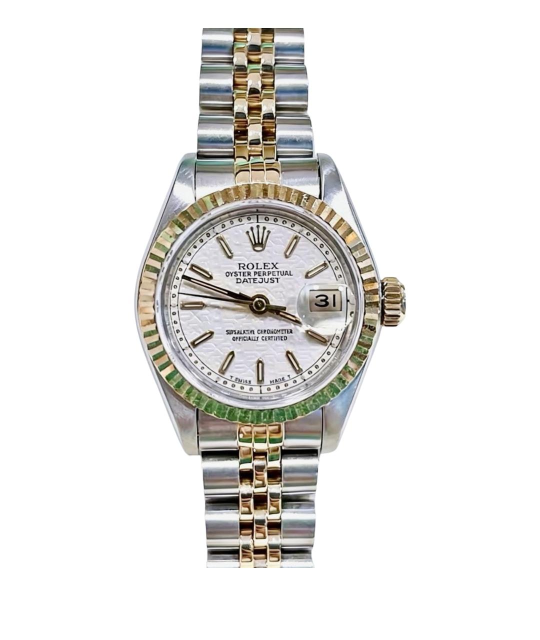 ROLEX Белые часы из желтого золота, фото 1