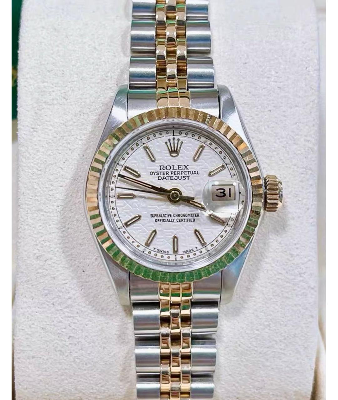 ROLEX Белые часы из желтого золота, фото 2