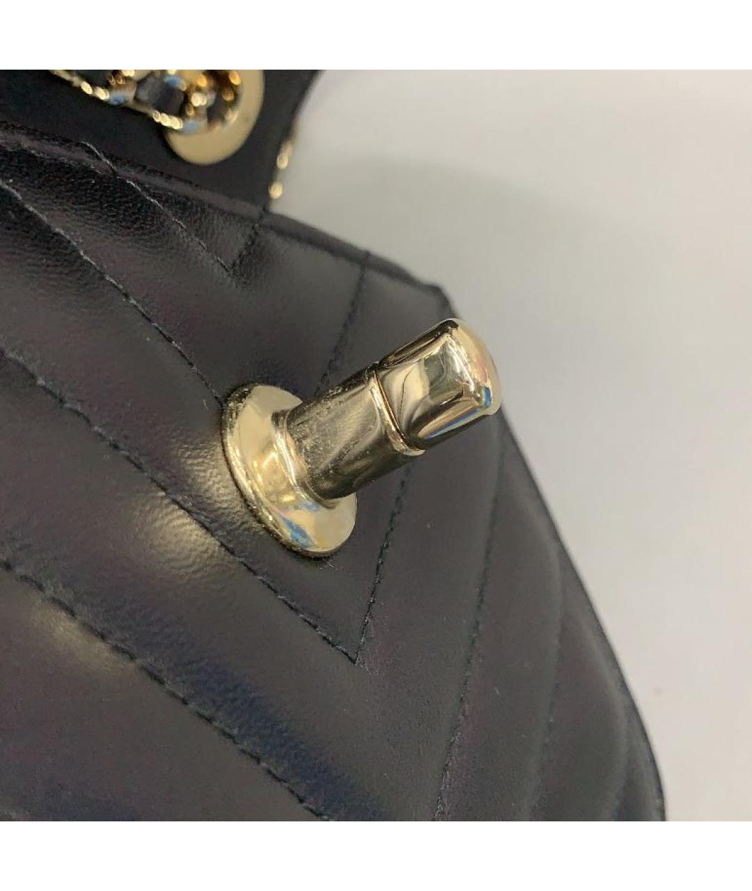 CHANEL Черная кожаная сумка через плечо, фото 6