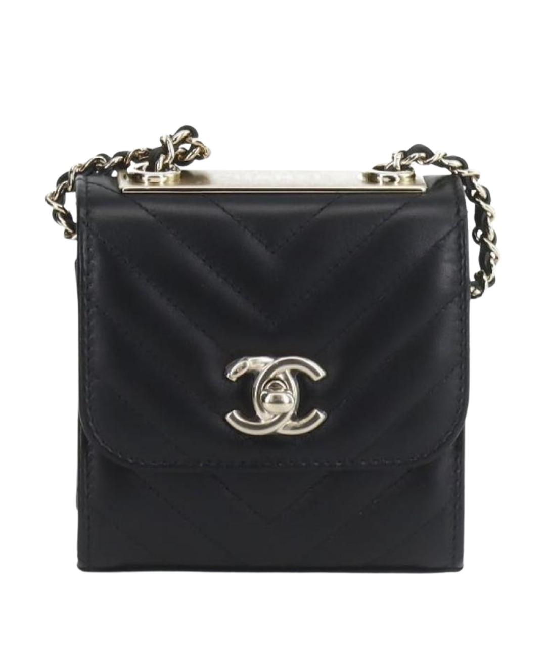 CHANEL Черная кожаная сумка через плечо, фото 1