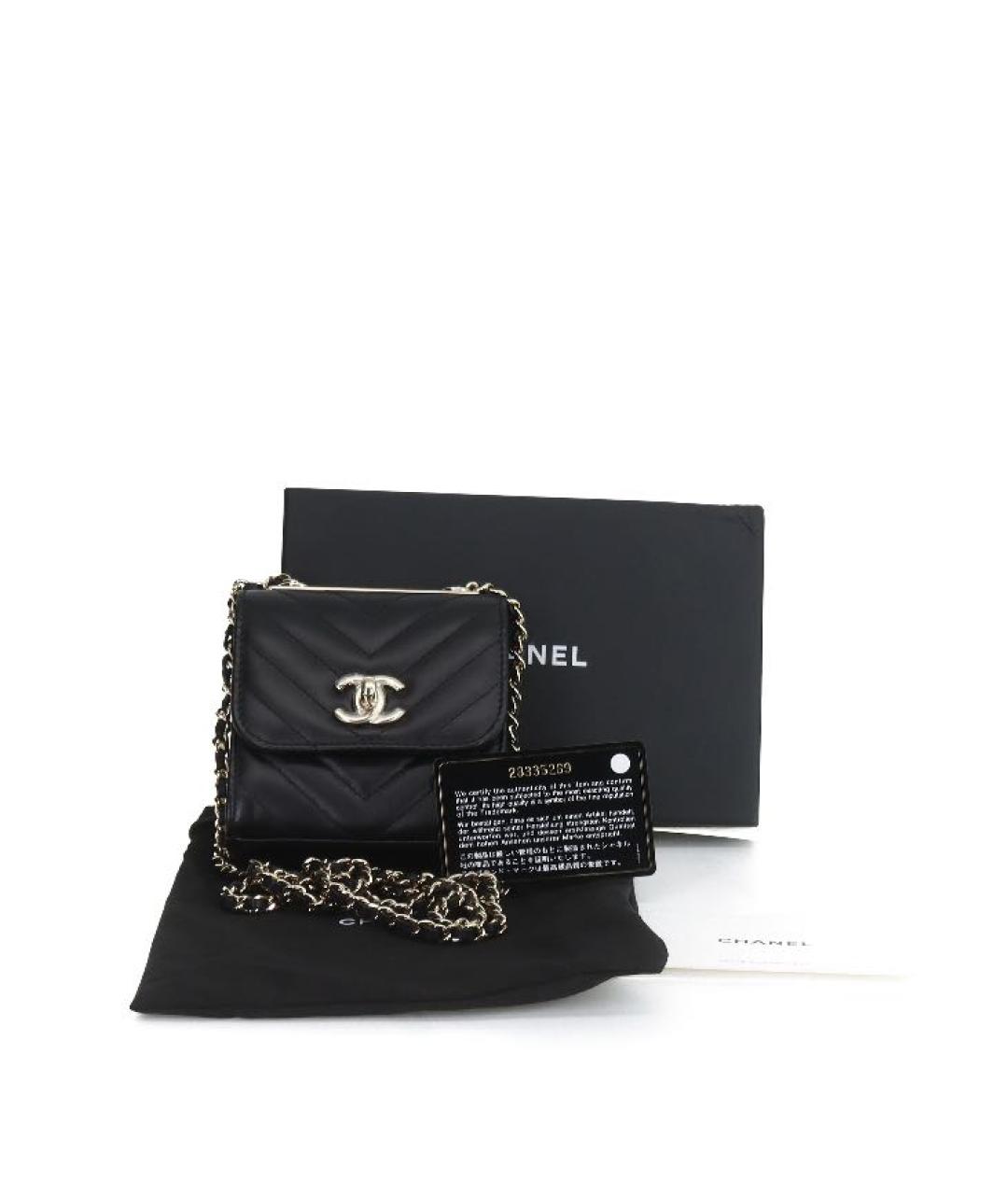 CHANEL Черная кожаная сумка через плечо, фото 4