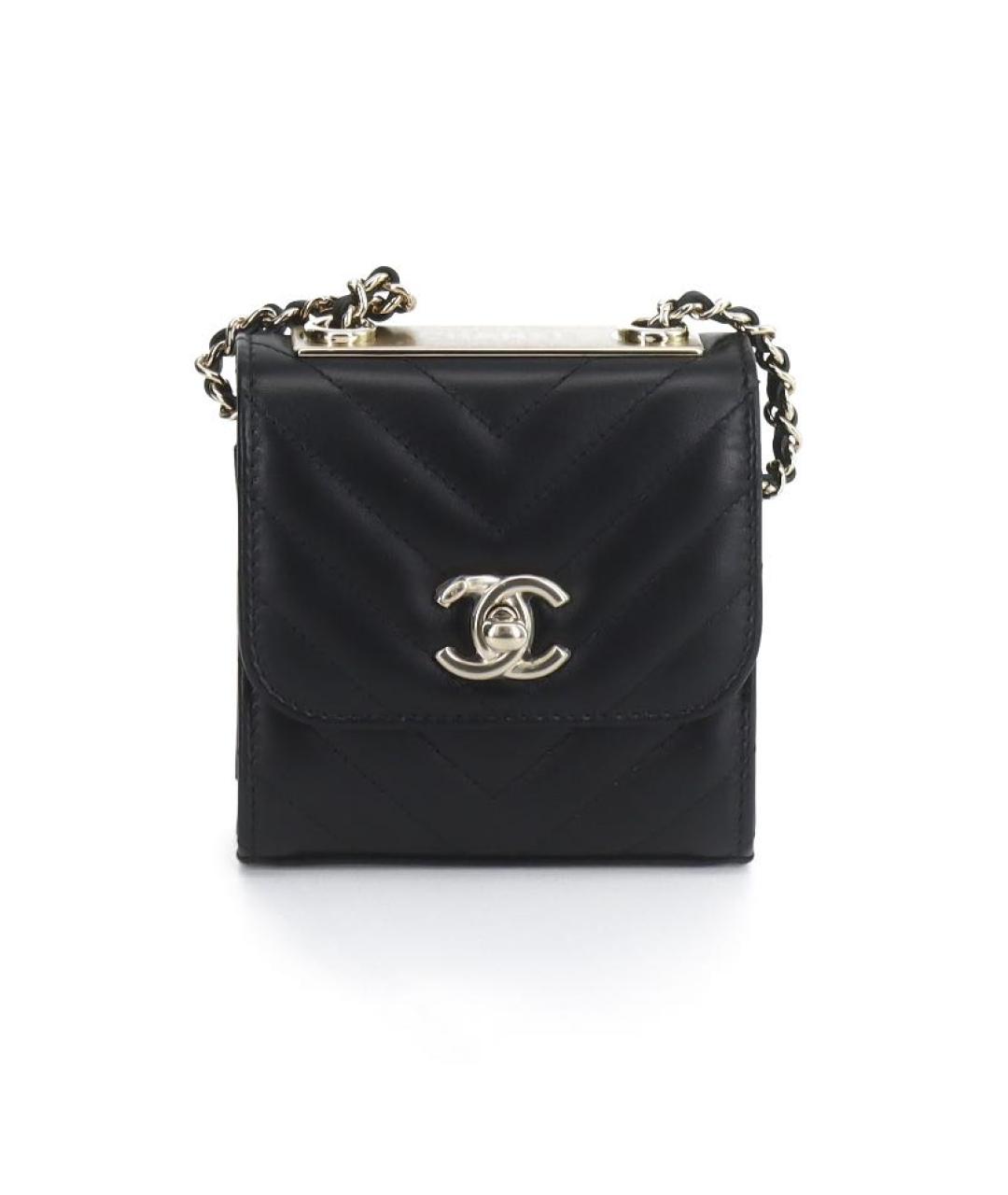 CHANEL Черная кожаная сумка через плечо, фото 8