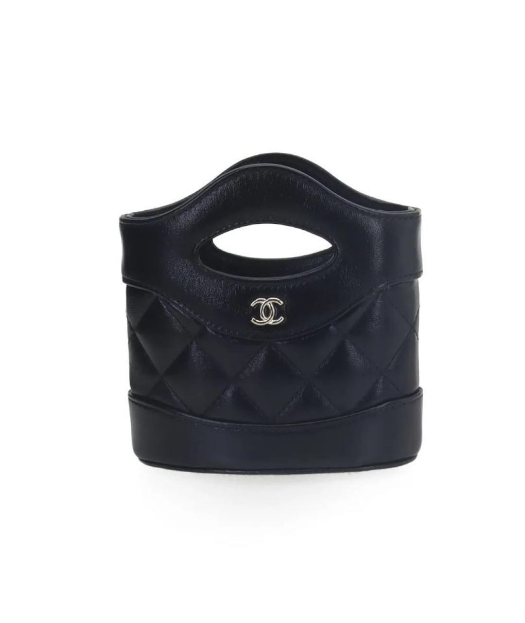 CHANEL Черная кожаная сумка с короткими ручками, фото 6