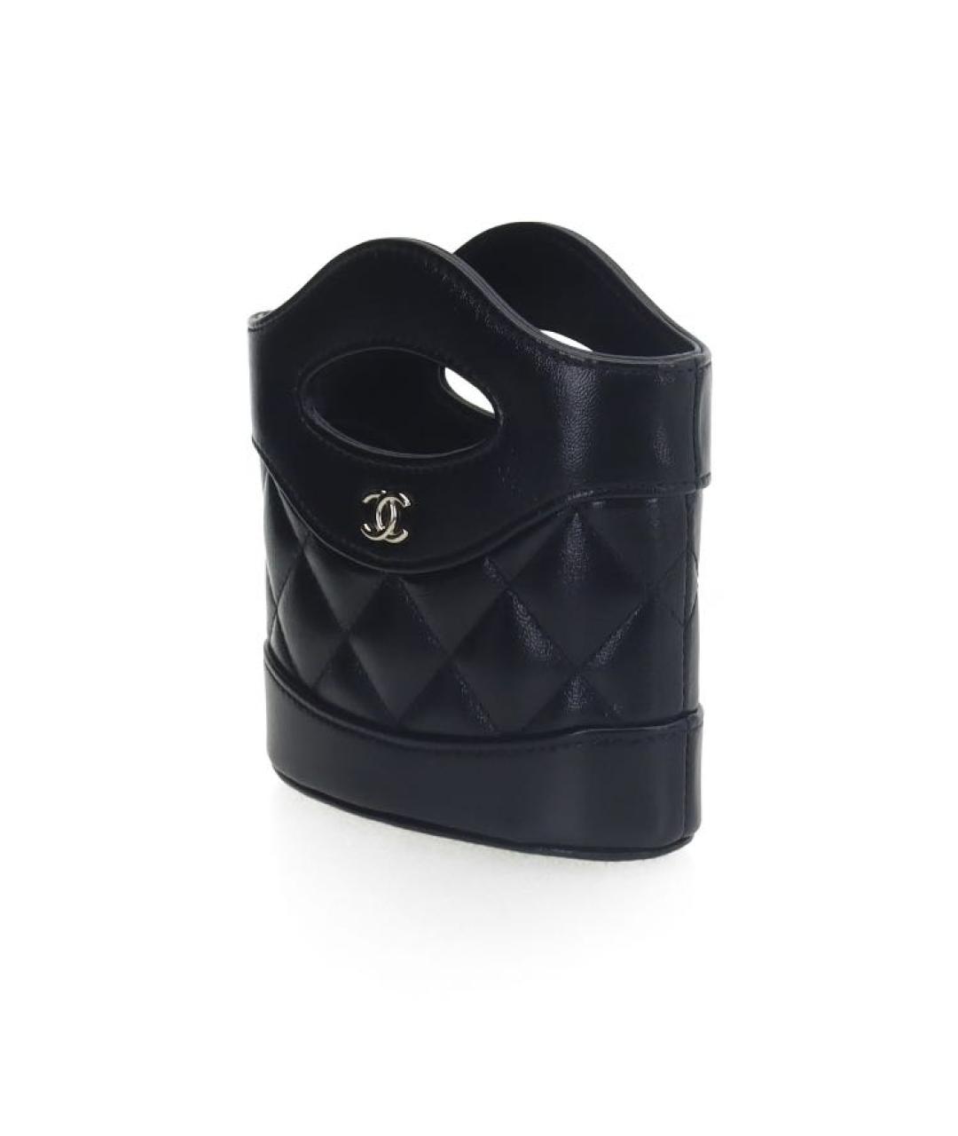 CHANEL Черная кожаная сумка с короткими ручками, фото 2