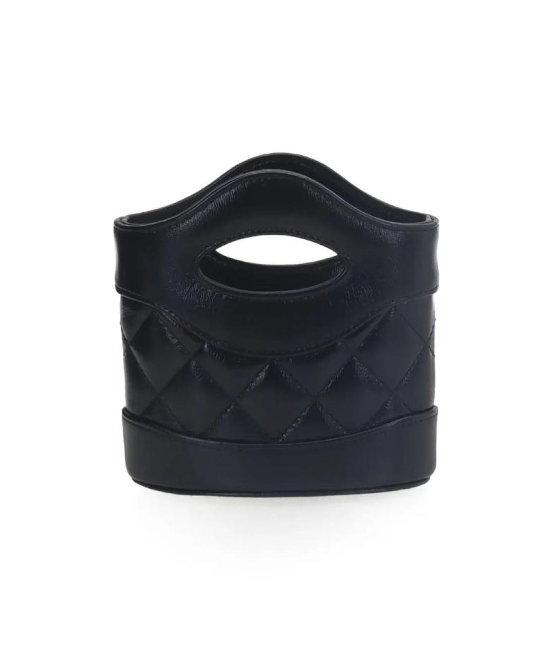 CHANEL Черная кожаная сумка с короткими ручками, фото 3