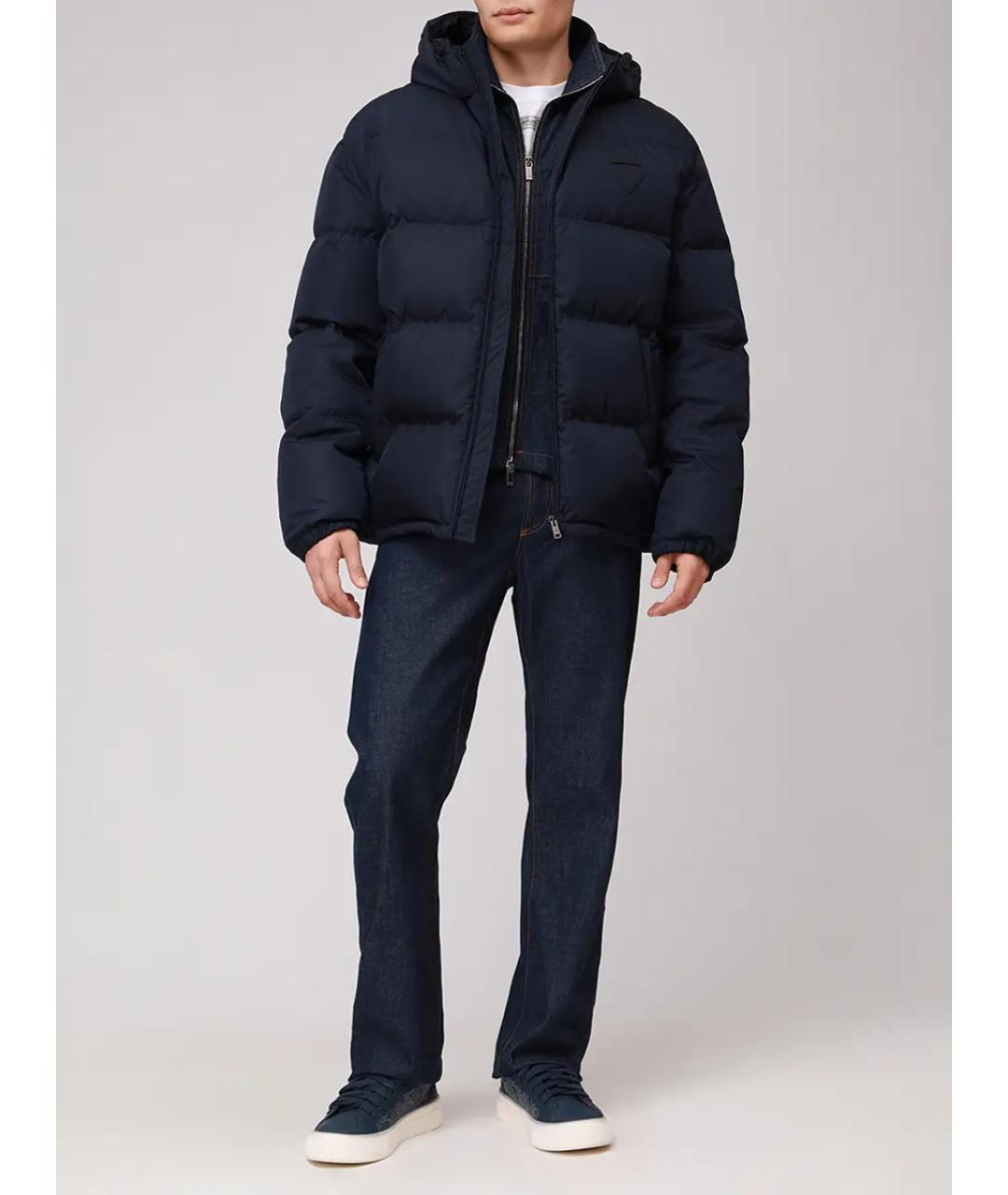 PRADA Синий полиамидовый пуховик, фото 2