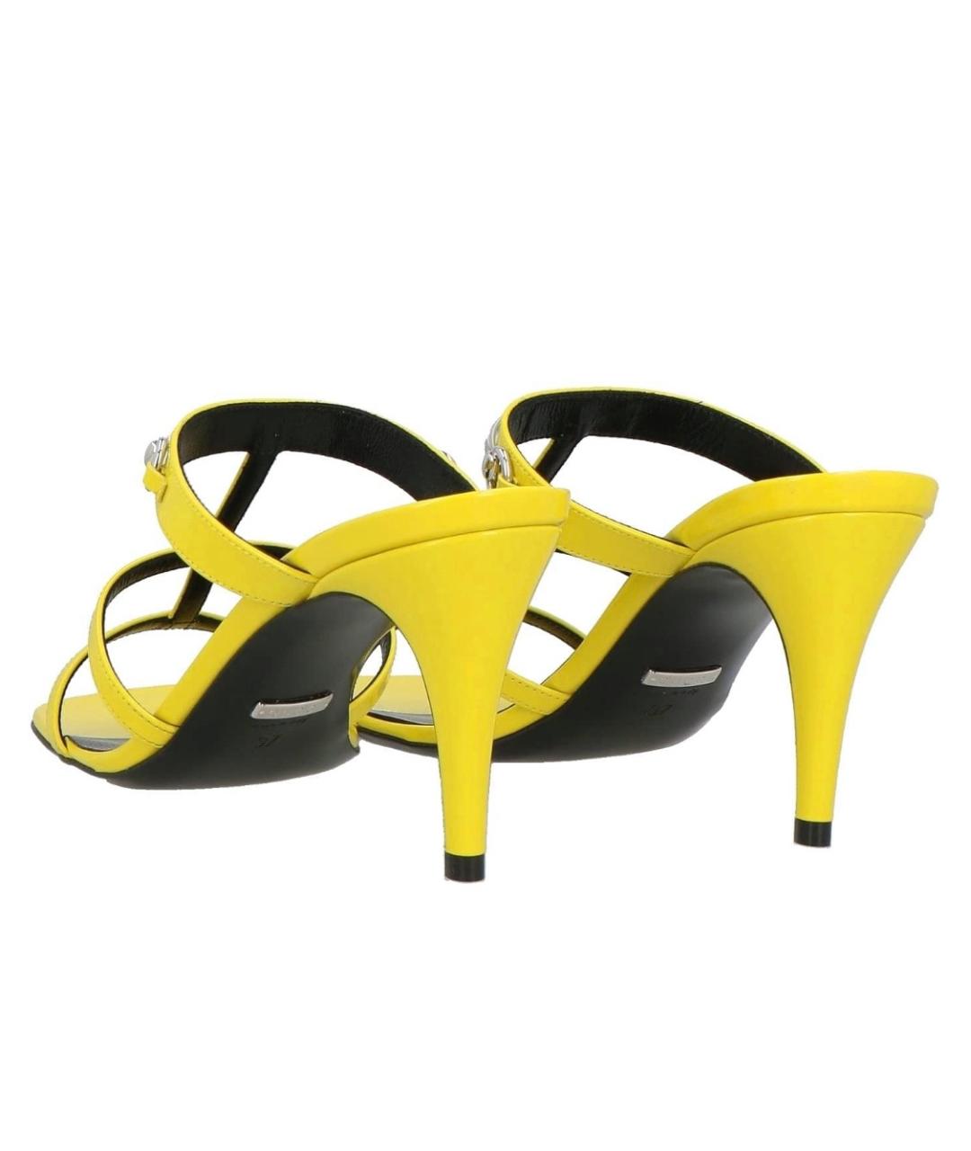 GUCCI Желтые кожаные мюли, фото 4