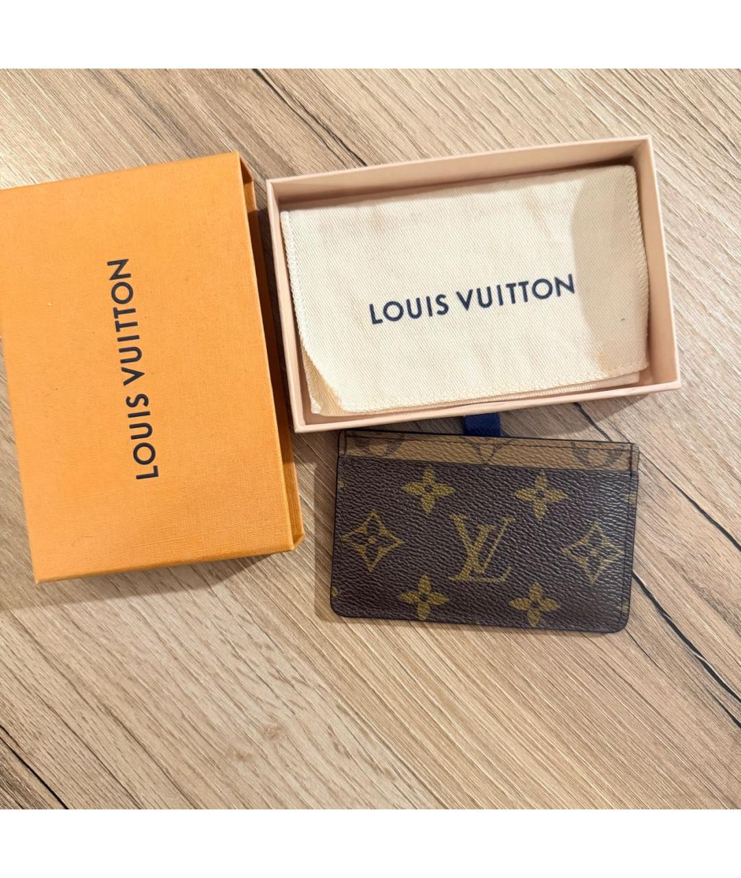LOUIS VUITTON Коричневый кардхолдер, фото 5