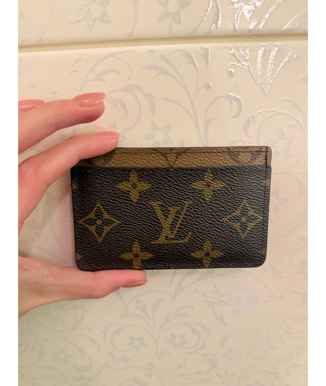 LOUIS VUITTON Коричневый кардхолдер, фото 3