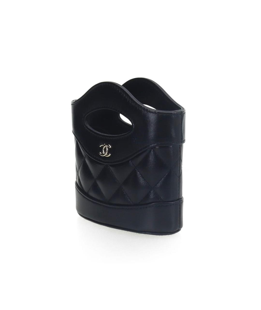 CHANEL Черная кожаная сумка с короткими ручками, фото 2
