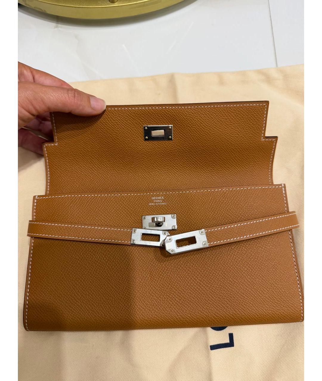 HERMES Коричневый кожаный кошелек, фото 7