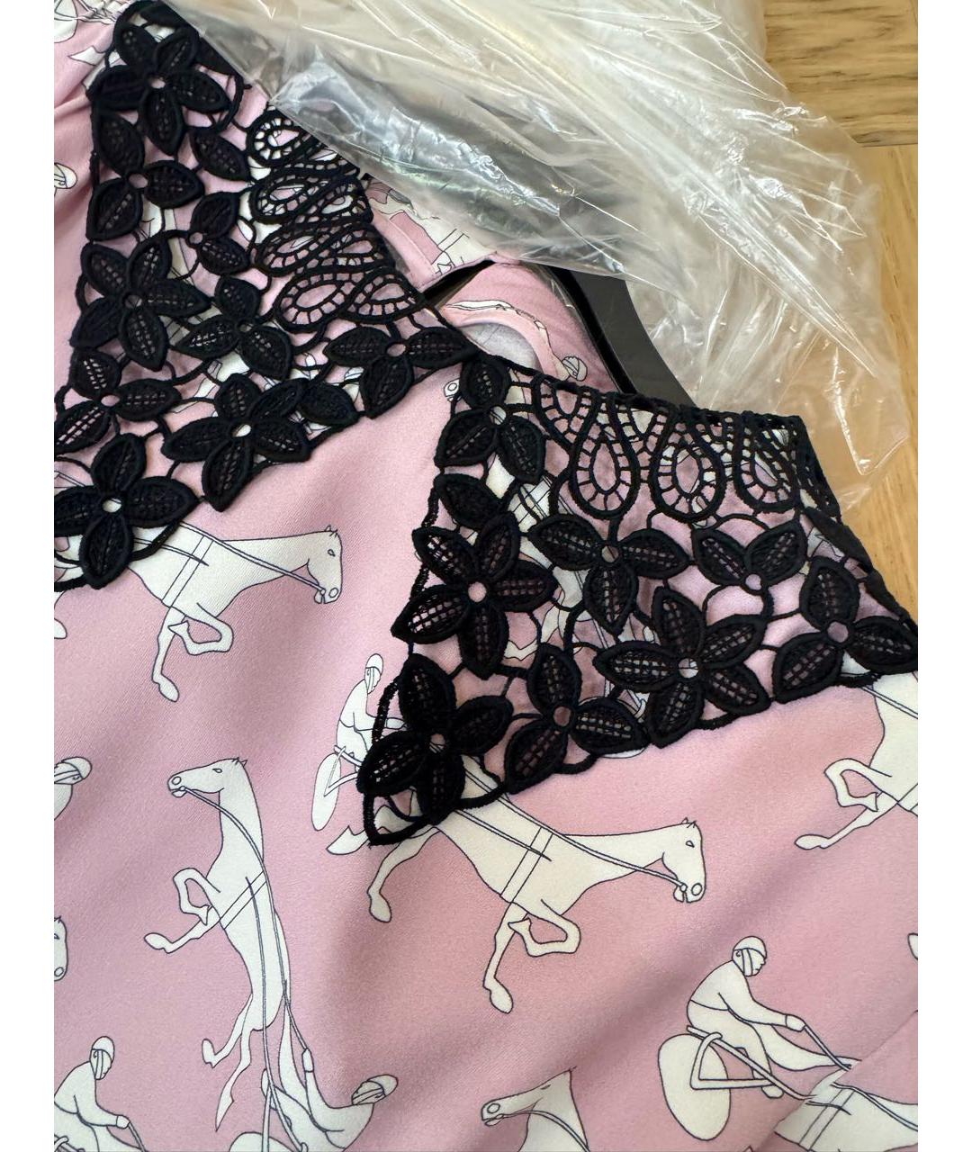 MIU MIU Розовое шелковое повседневное платье, фото 4