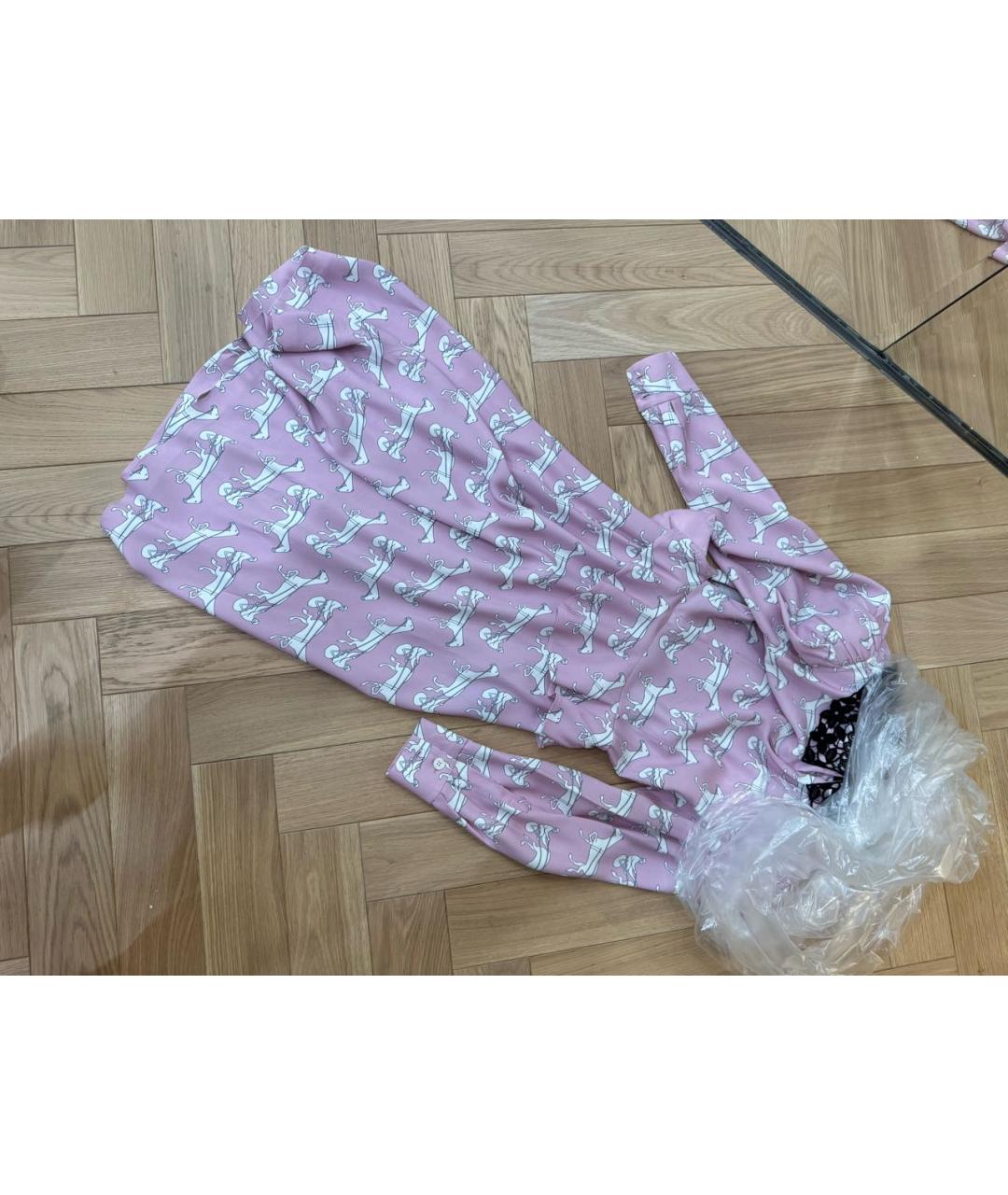 MIU MIU Розовое шелковое повседневное платье, фото 2