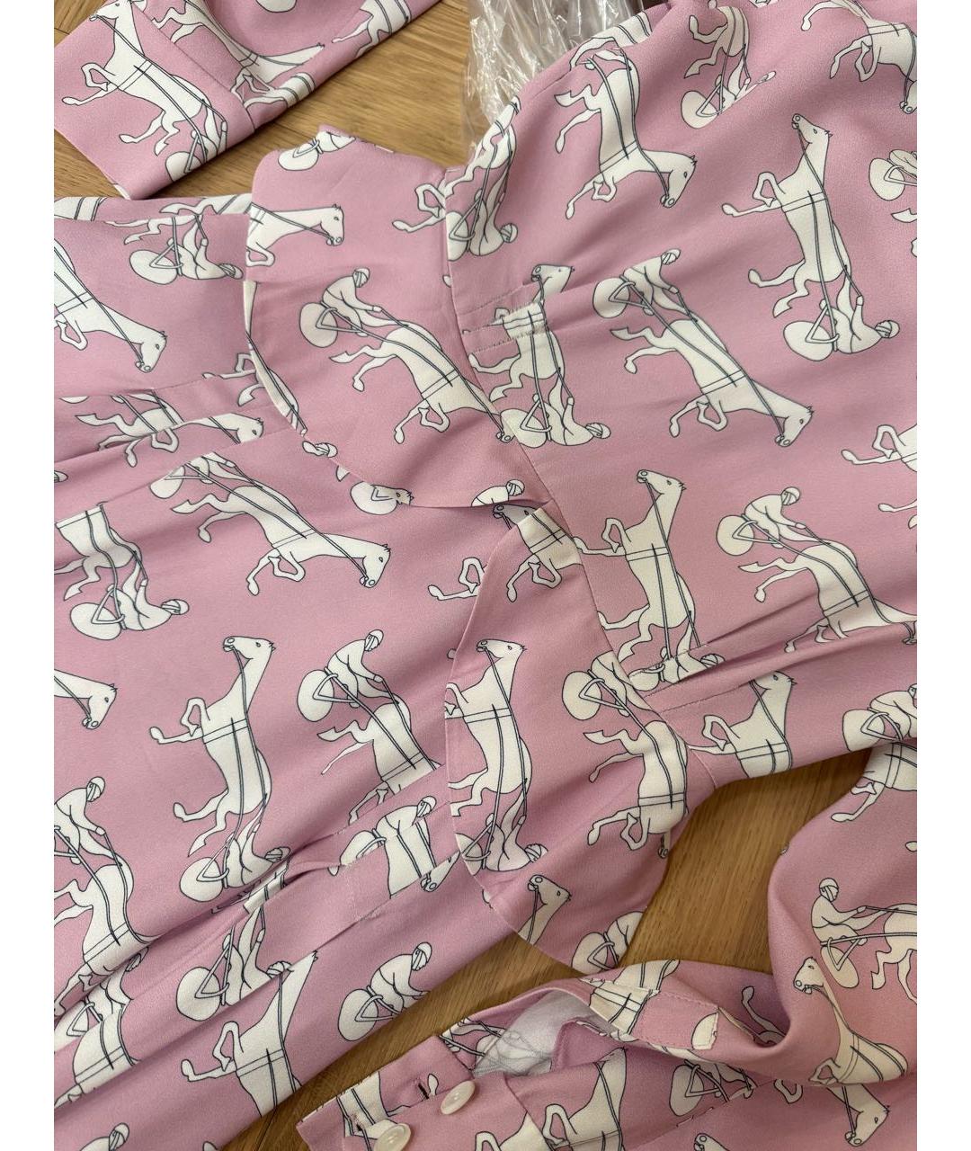 MIU MIU Розовое шелковое повседневное платье, фото 3