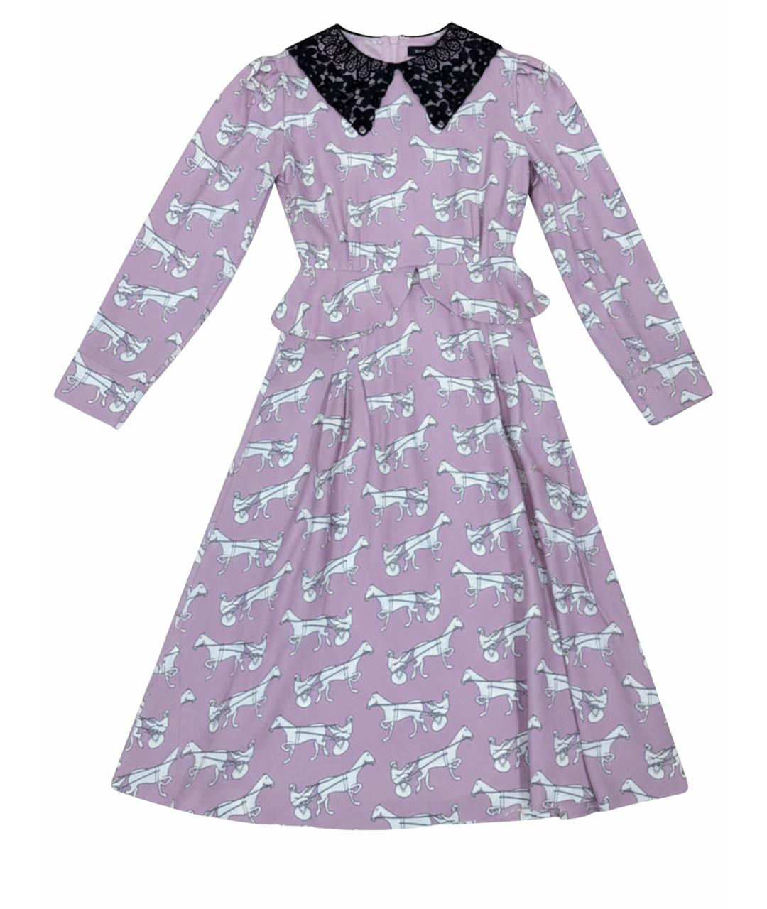 MIU MIU Розовое шелковое повседневное платье, фото 1