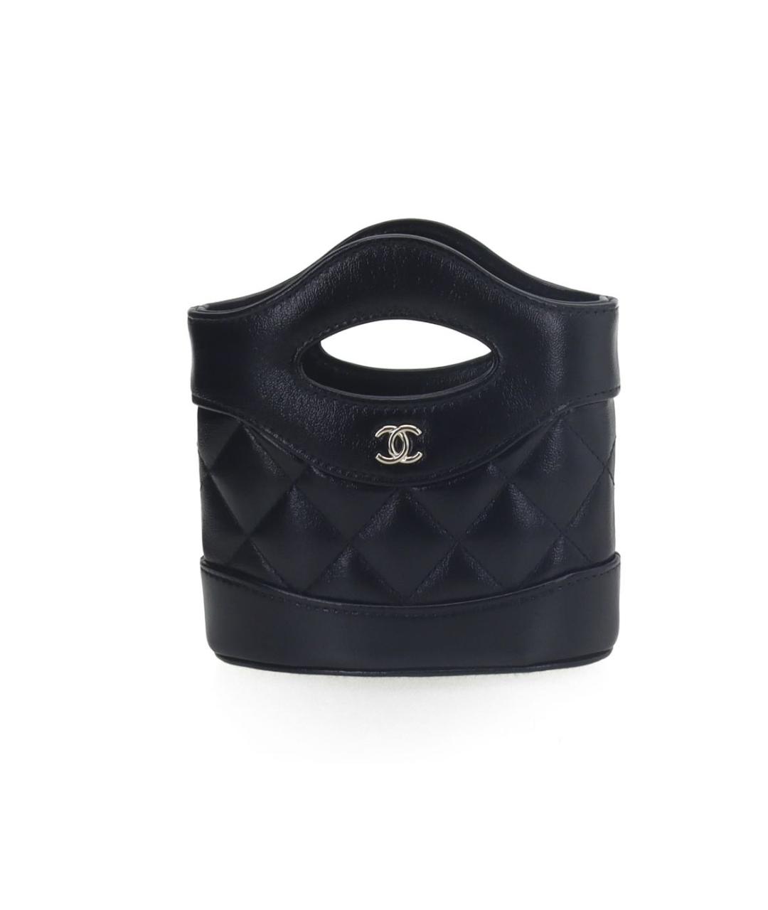 CHANEL Черная кожаная сумка с короткими ручками, фото 1