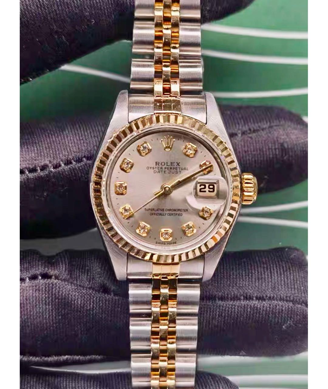 ROLEX Серебряные часы из желтого золота, фото 2