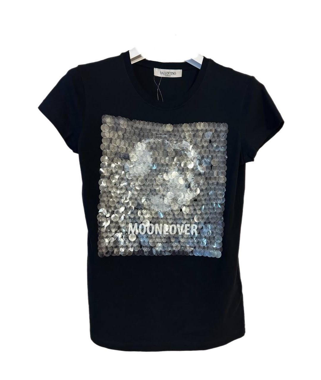VALENTINO Черная хлопковая футболка, фото 5
