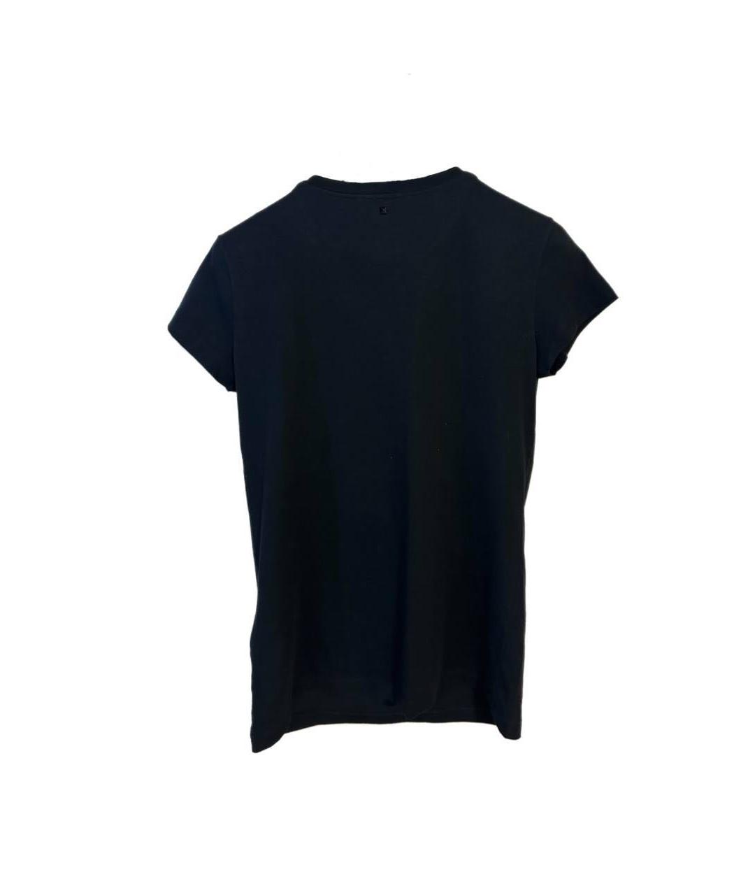 VALENTINO Черная хлопковая футболка, фото 2