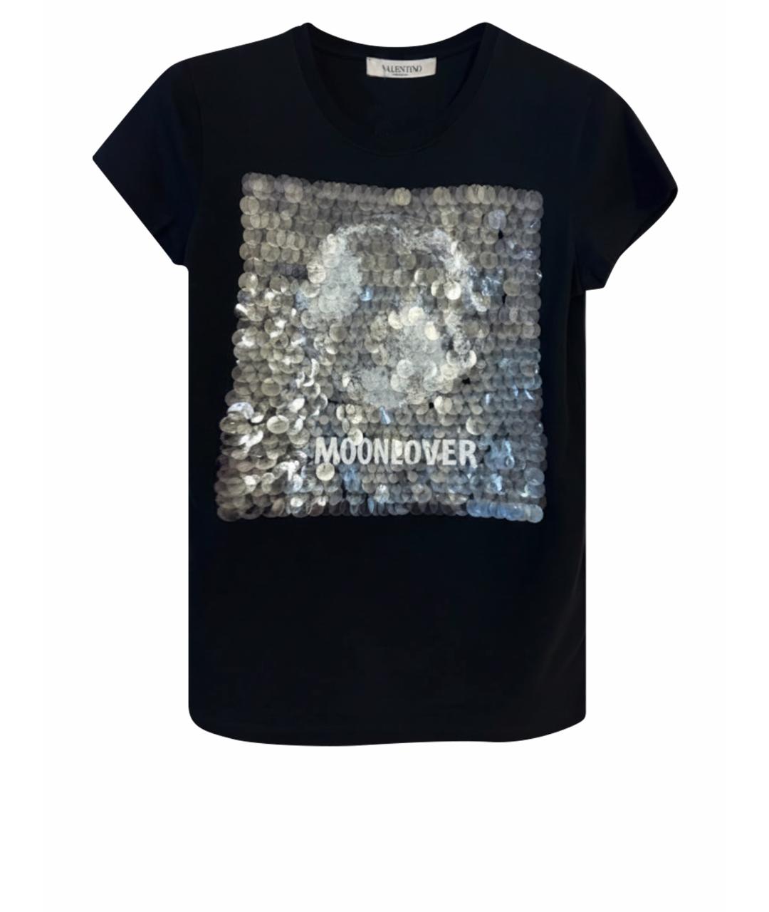 VALENTINO Черная хлопковая футболка, фото 1