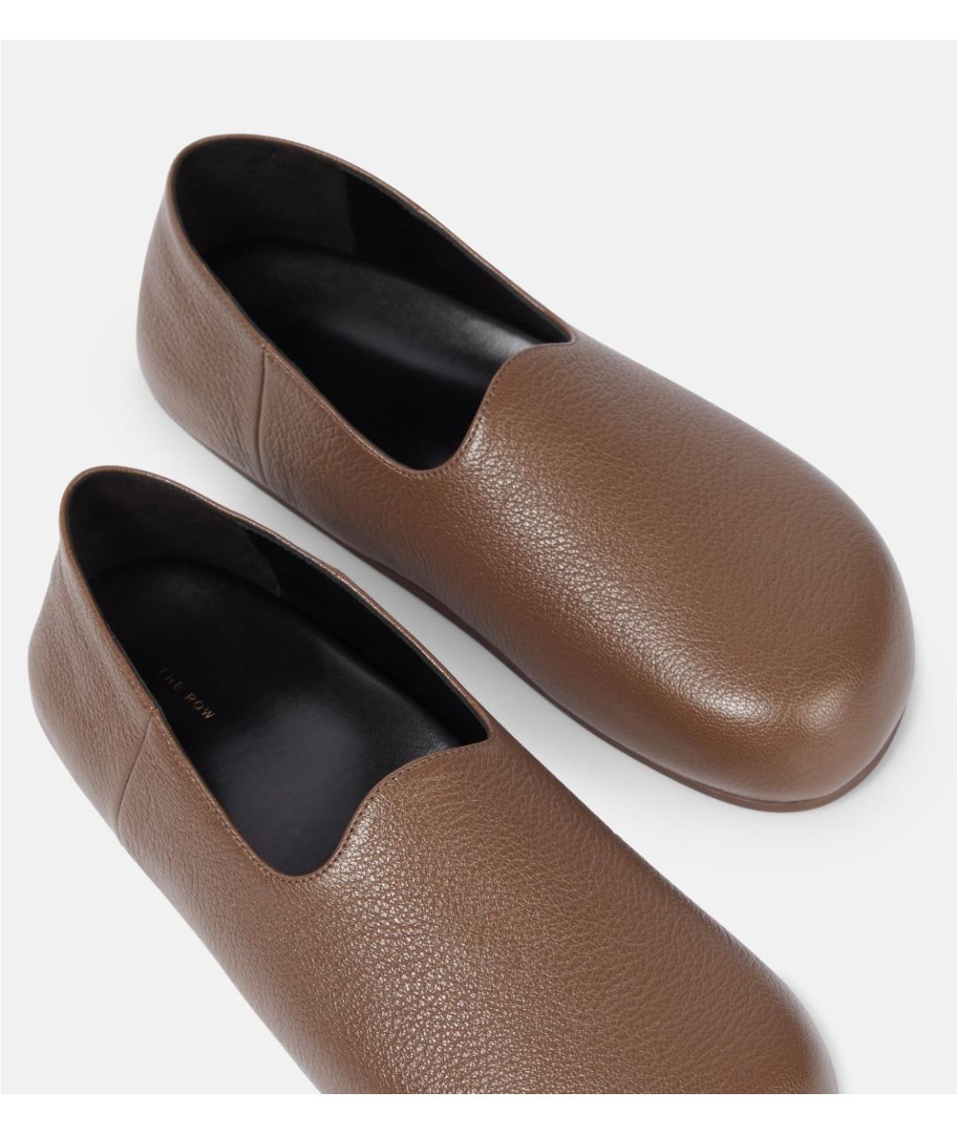 THE ROW Коричневые кожаные лоферы, фото 4