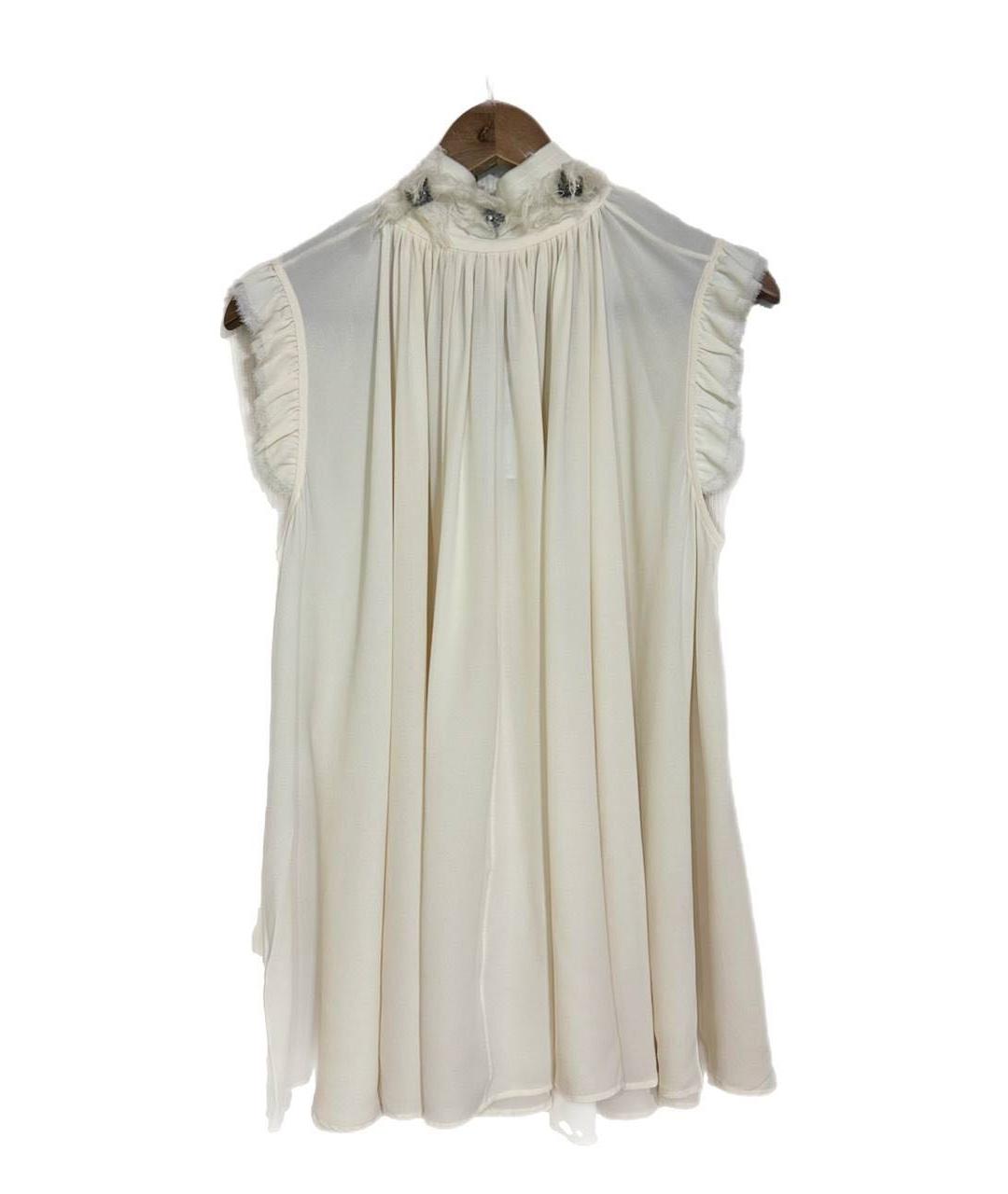 ALEXANDER MCQUEEN Белая шелковая блузы, фото 2