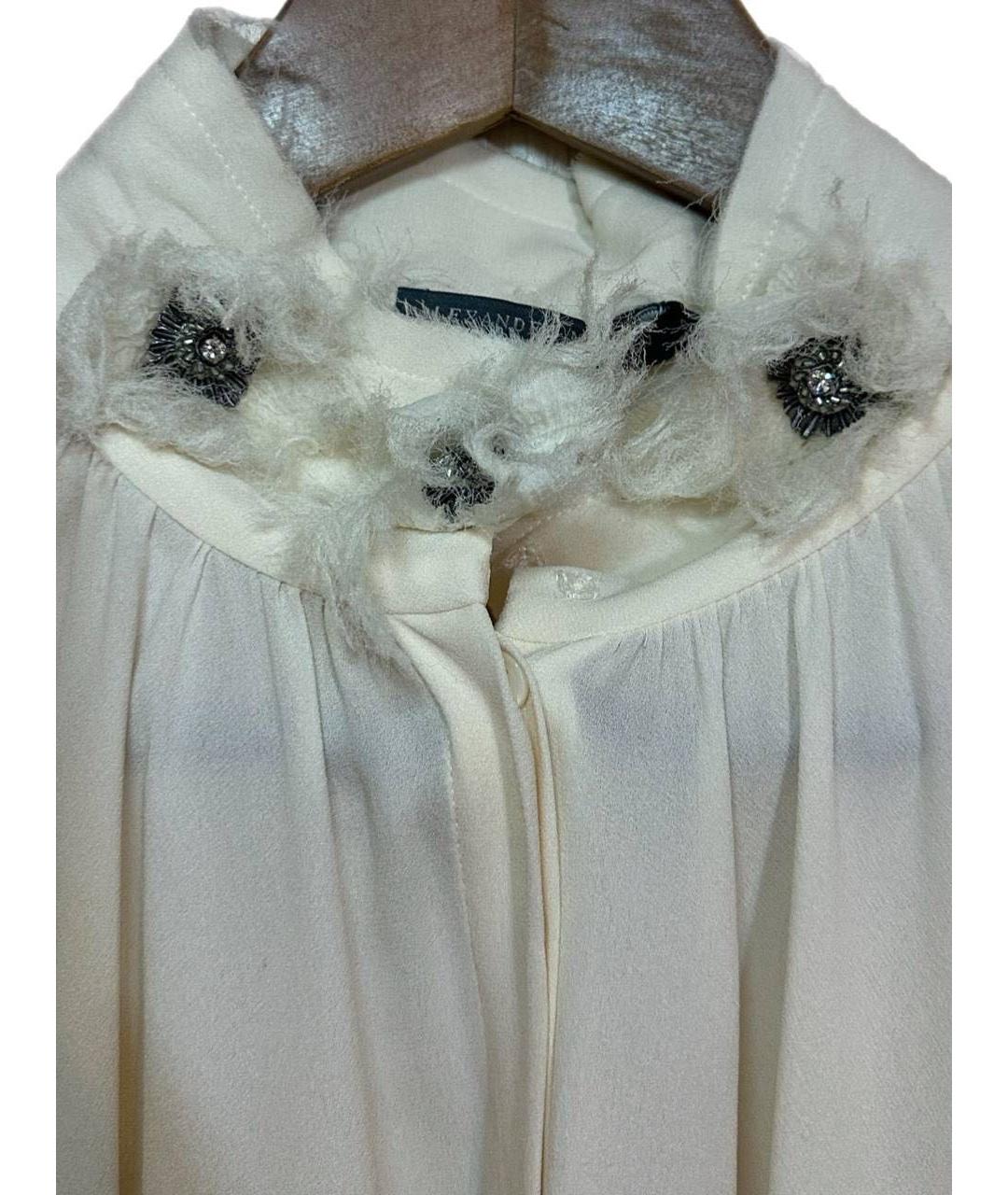 ALEXANDER MCQUEEN Белая шелковая блузы, фото 4