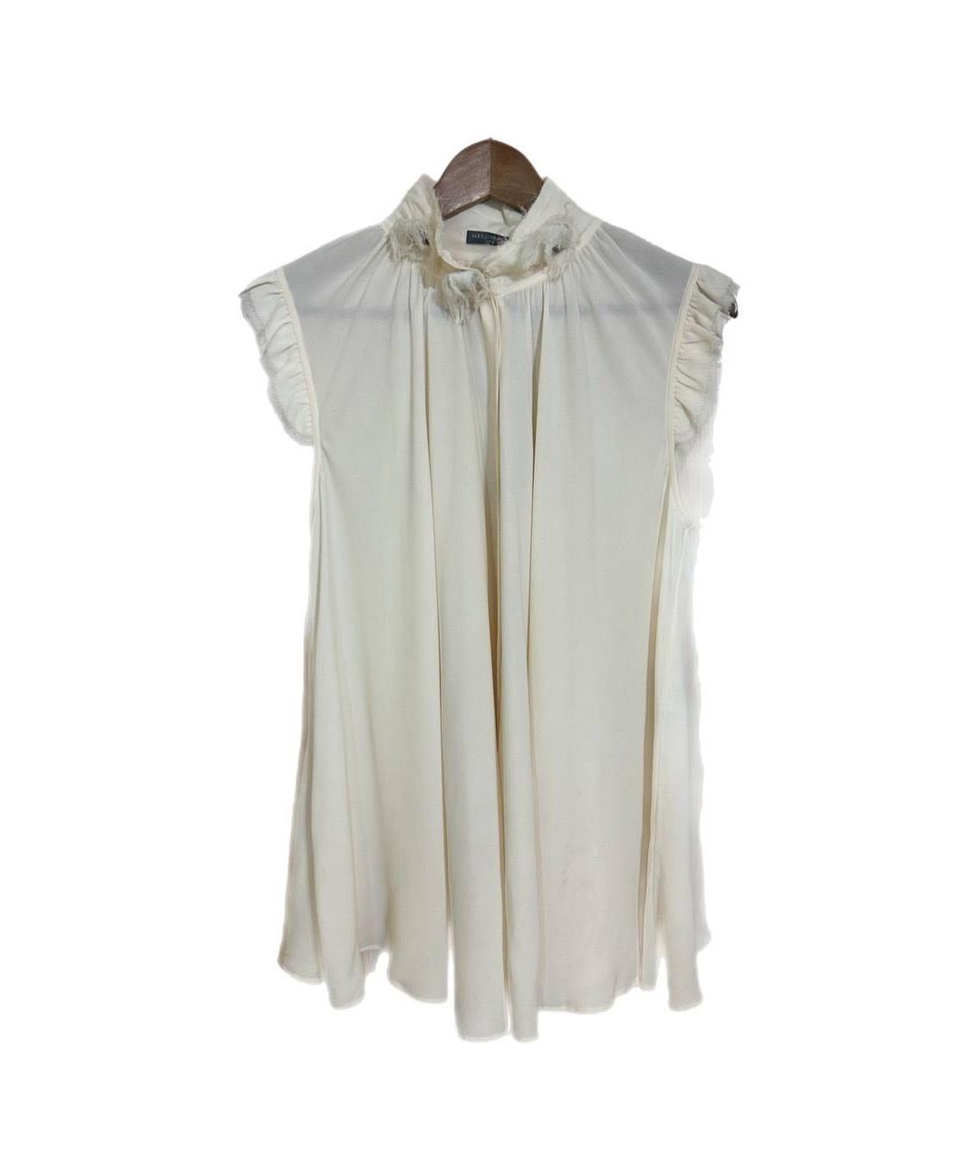 ALEXANDER MCQUEEN Белая шелковая блузы, фото 5