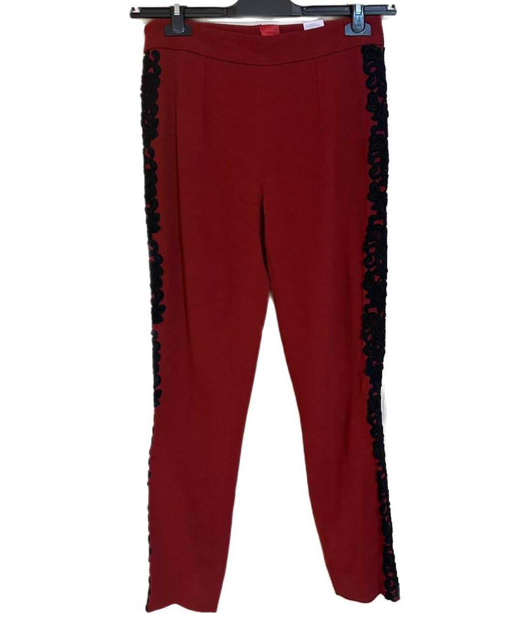 DOLCE&GABBANA Бордовые вискозные брюки узкие, фото 5