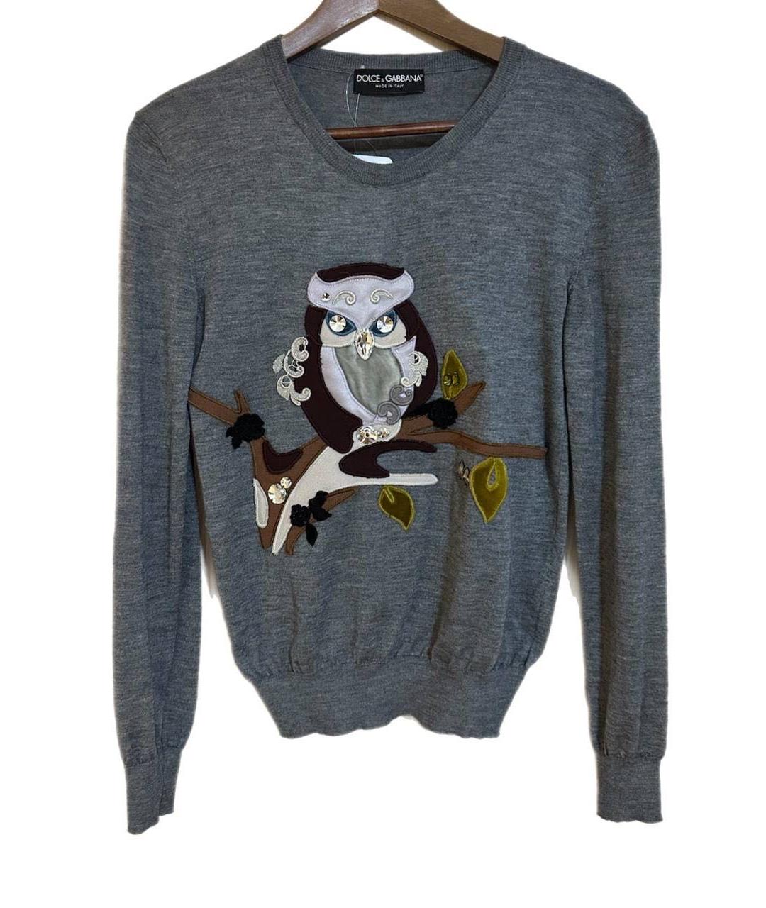 DOLCE&GABBANA Серый кашемировый джемпер / свитер, фото 5