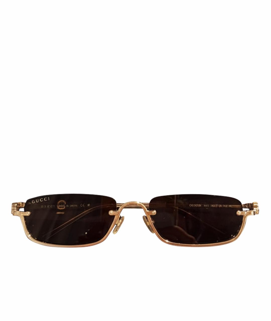 GUCCI Коричневые металлические солнцезащитные очки, фото 1